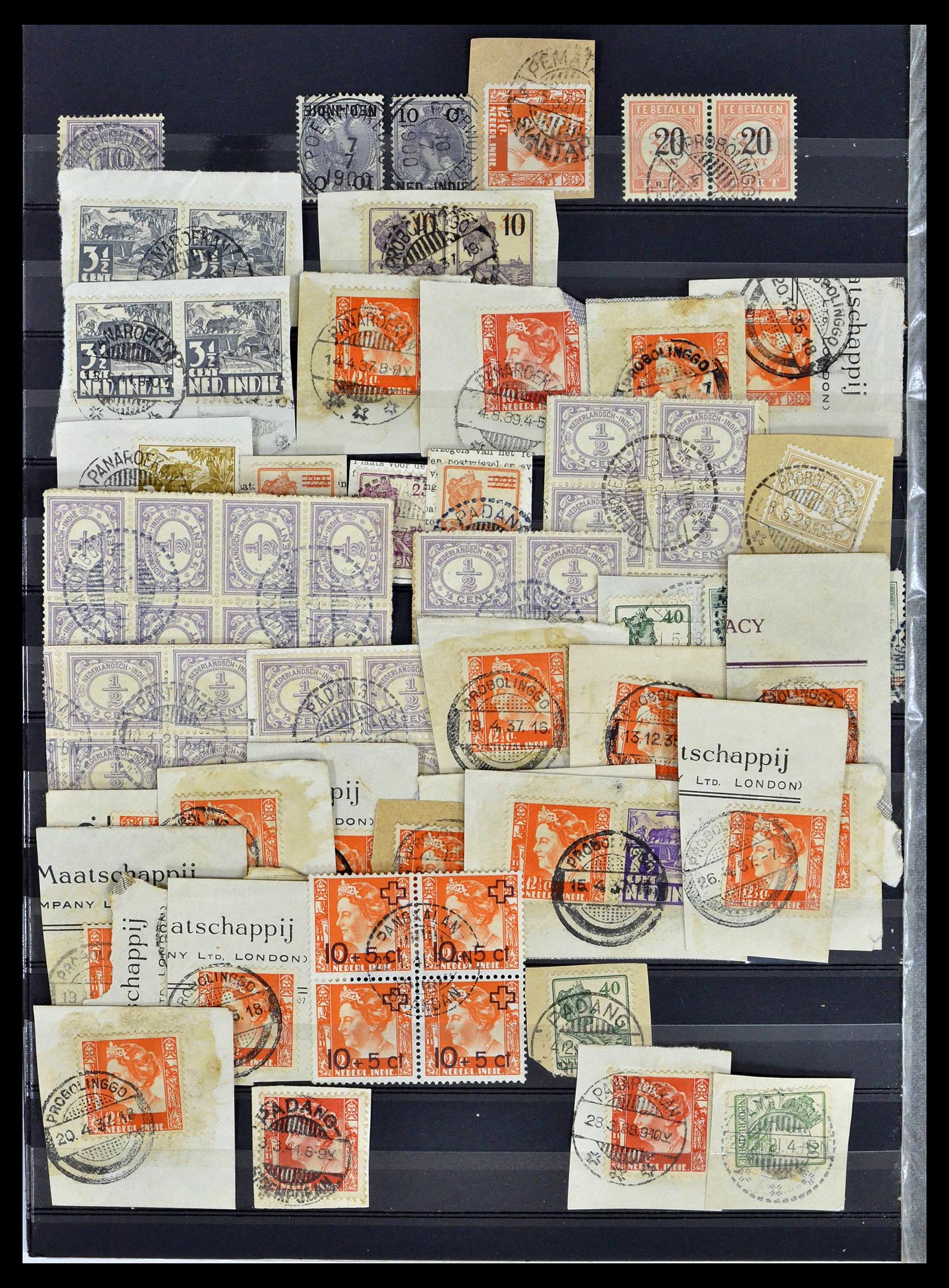 38783 0309 - Stamp collection 38783 Dutch east Indies cancels 1870-1948.