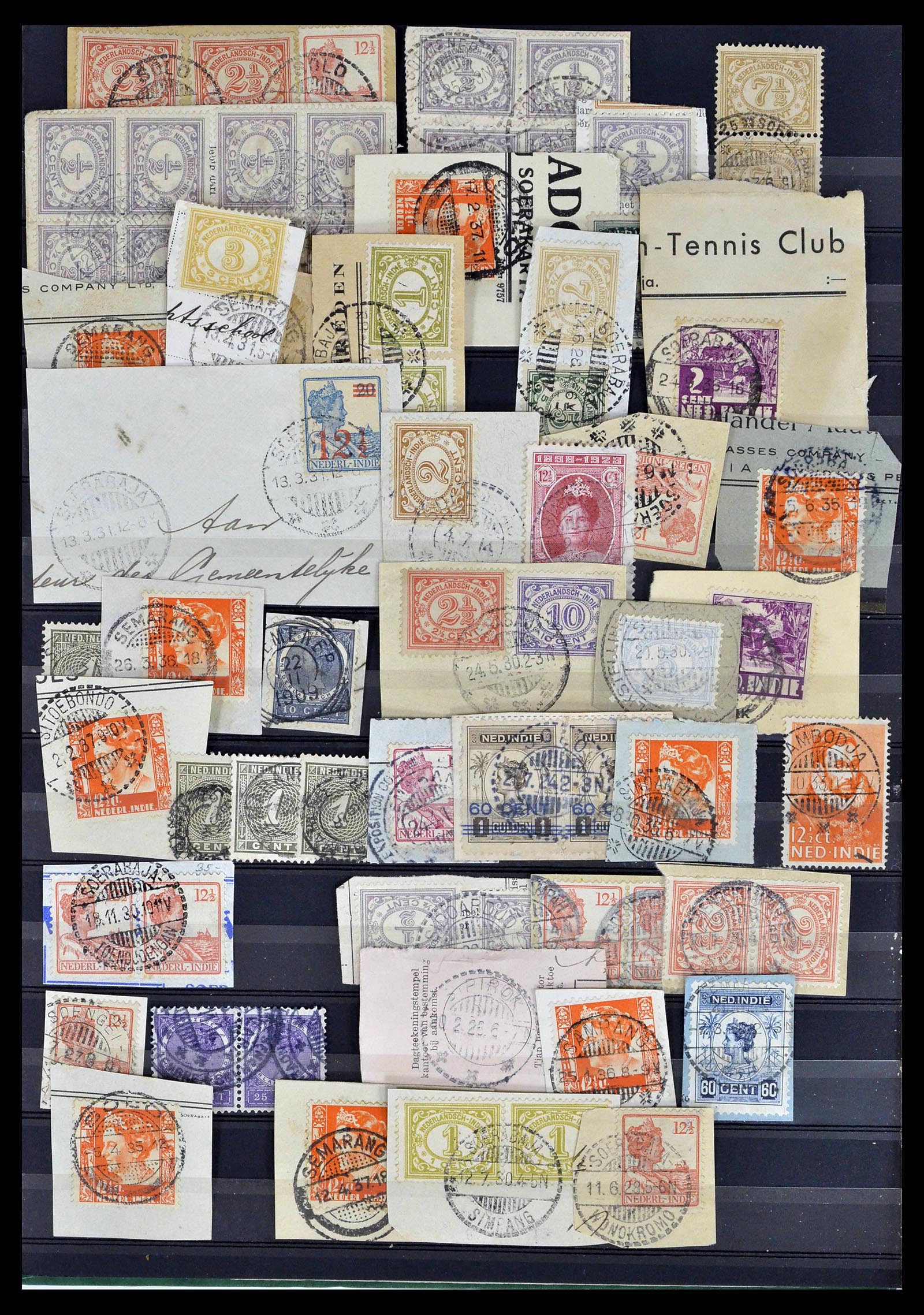 38783 0311 - Stamp collection 38783 Dutch east Indies cancels 1870-1948.