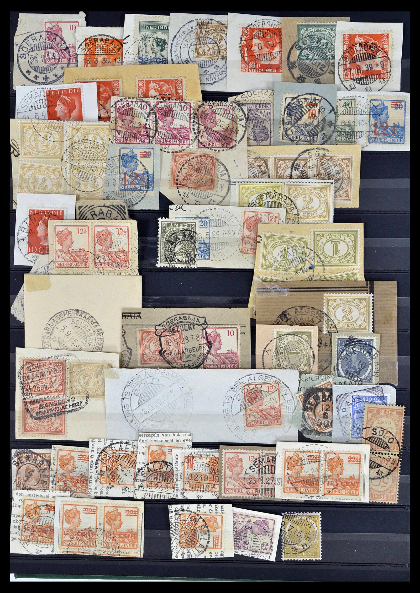 38783 0312 - Stamp collection 38783 Dutch east Indies cancels 1870-1948.