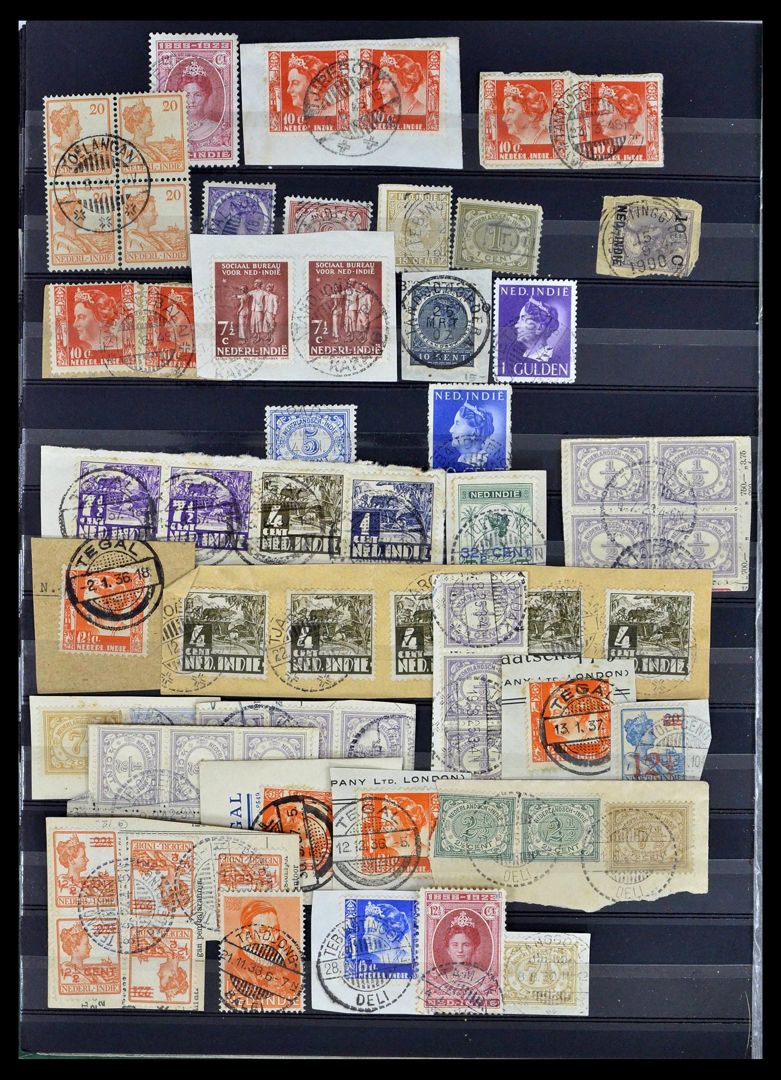 38783 0315 - Stamp collection 38783 Dutch east Indies cancels 1870-1948.