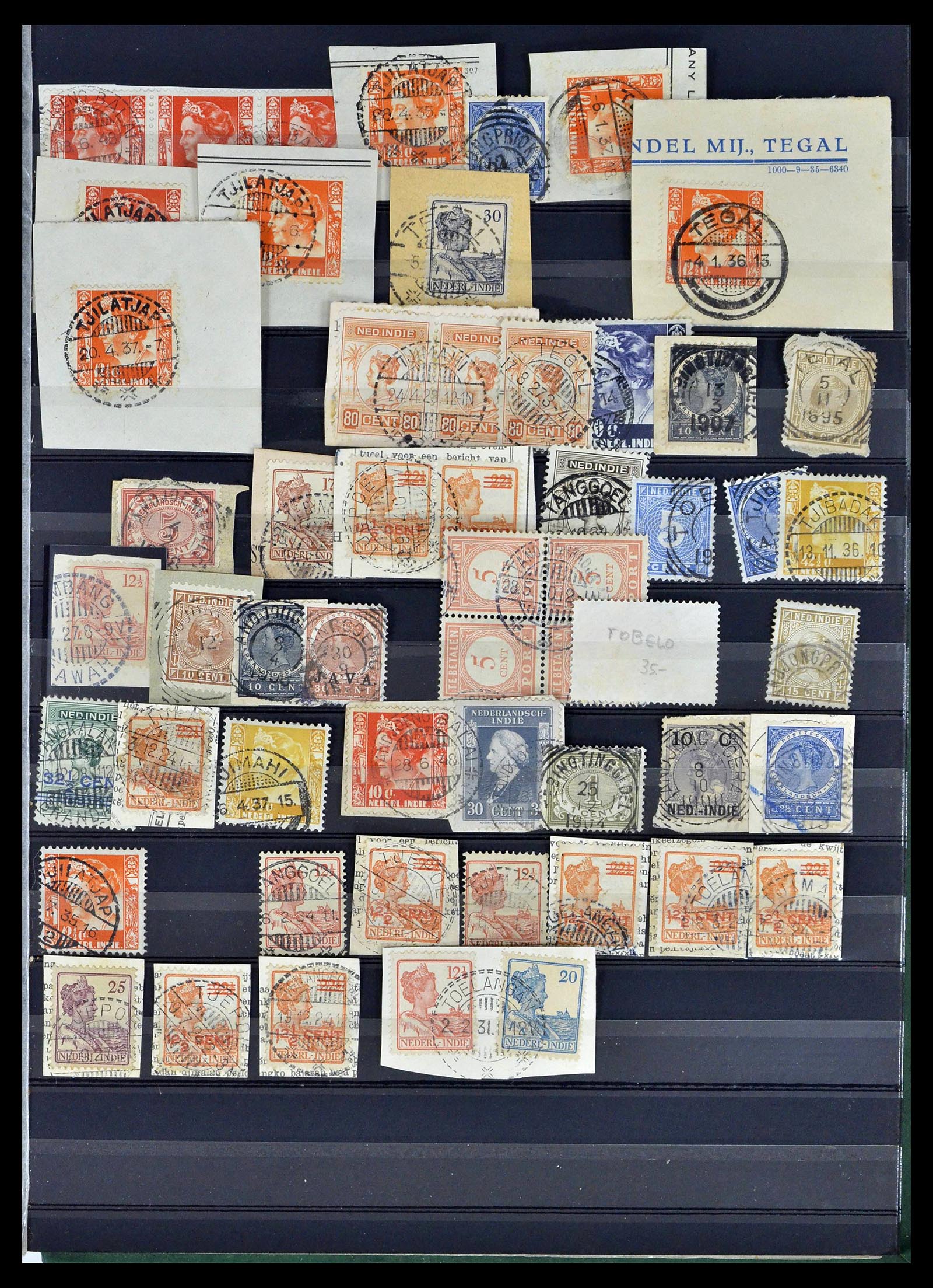 38783 0316 - Stamp collection 38783 Dutch east Indies cancels 1870-1948.