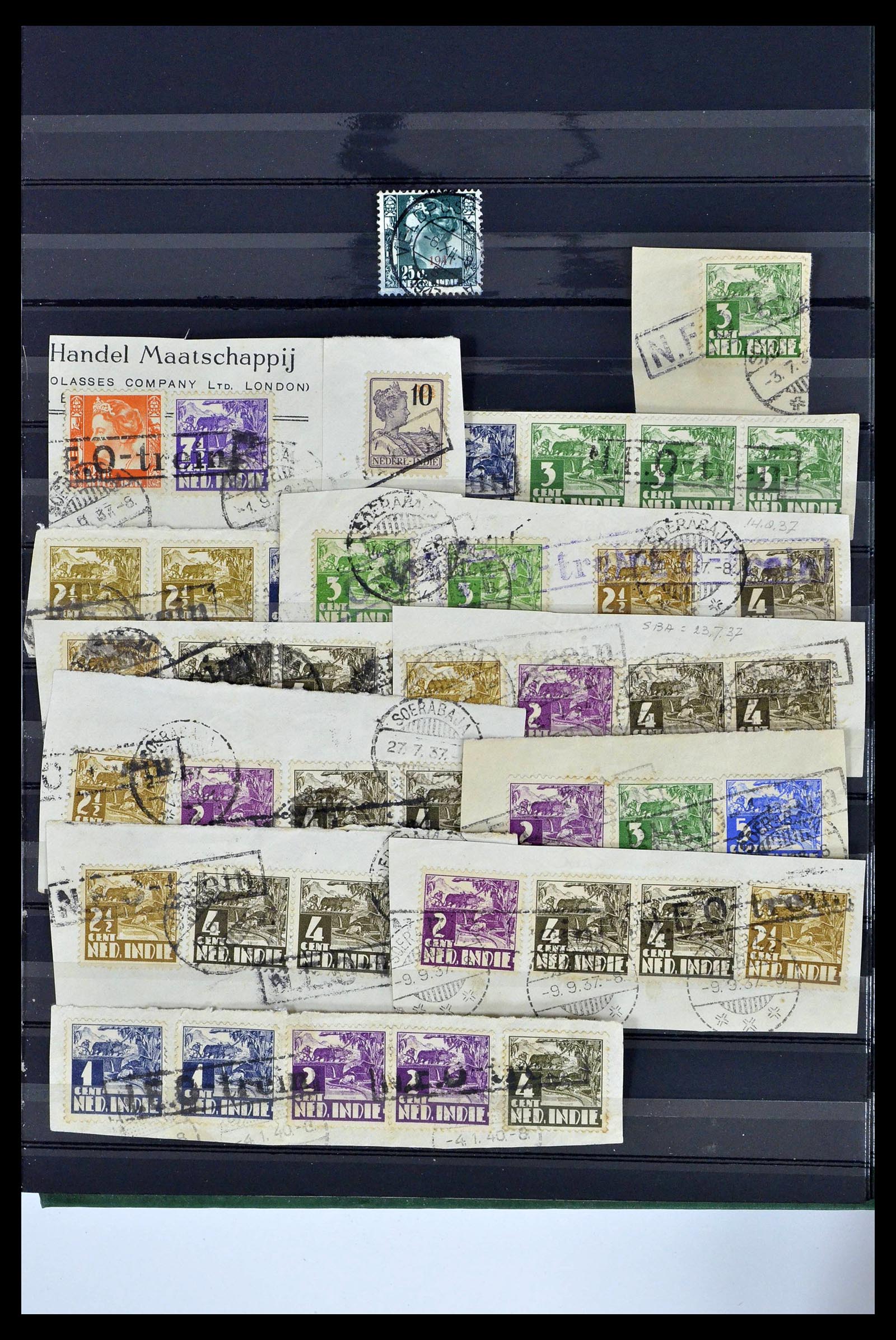 38783 0318 - Stamp collection 38783 Dutch east Indies cancels 1870-1948.