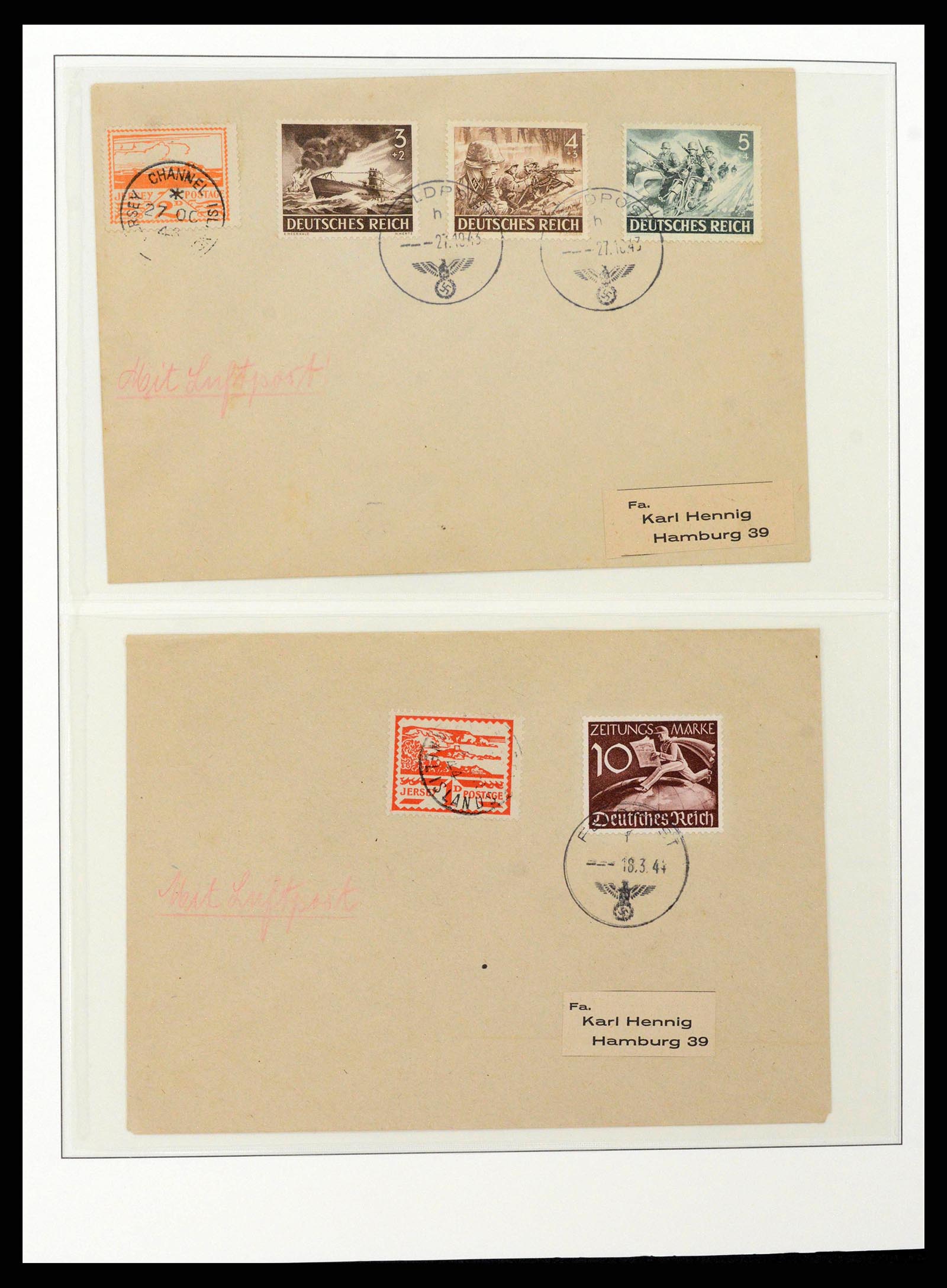 38785 0004 - Postzegelverzameling 38785 Duitse bezettingen WO II 1938-1945.