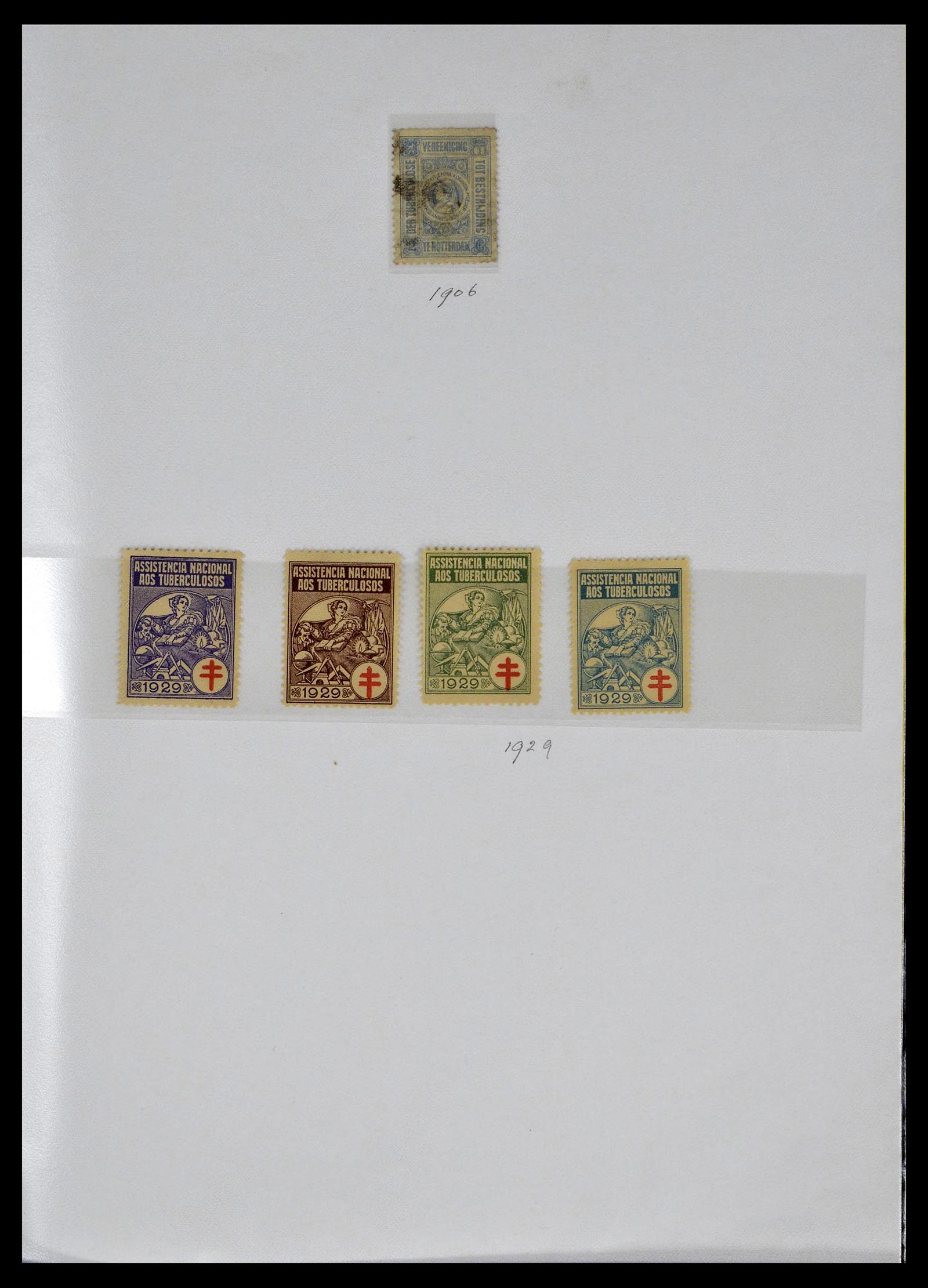 38786 0001 - Postzegelverzameling 38786 Nederland tuberculose 1906-2006.