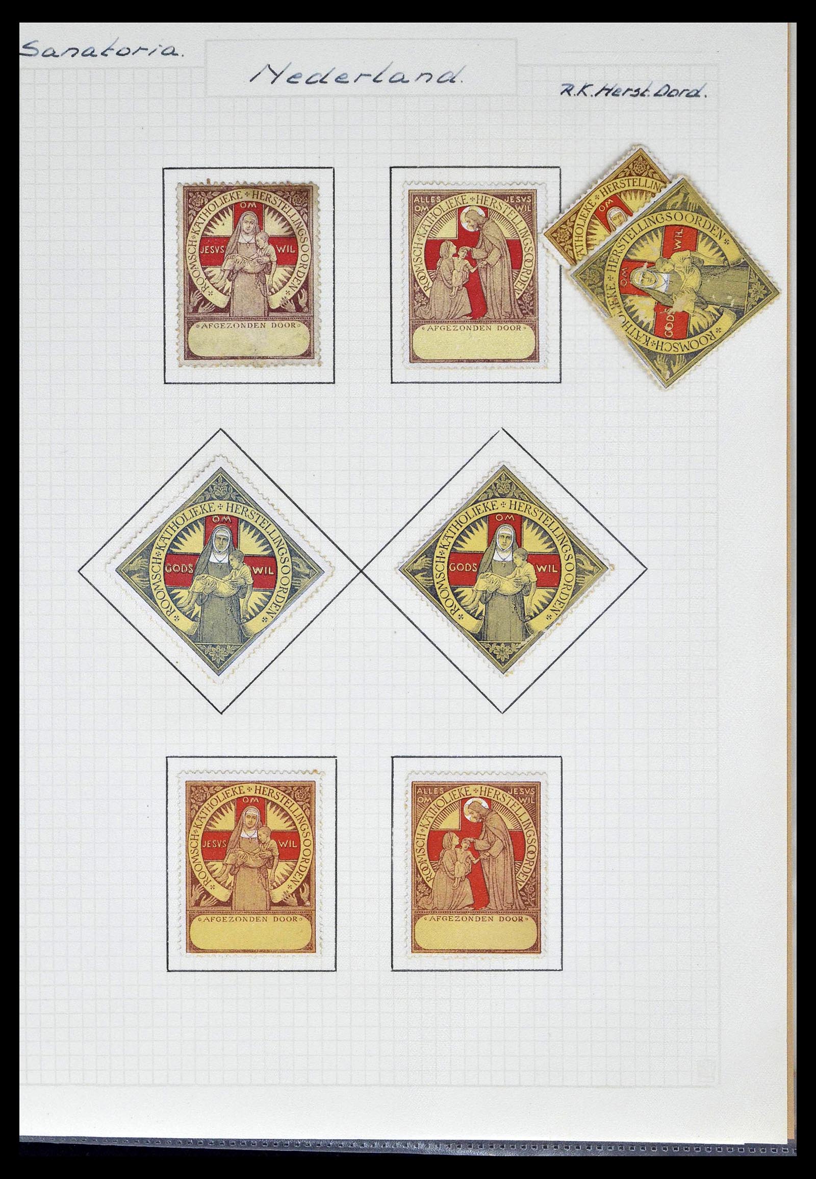 38786 0008 - Postzegelverzameling 38786 Nederland tuberculose 1906-2006.