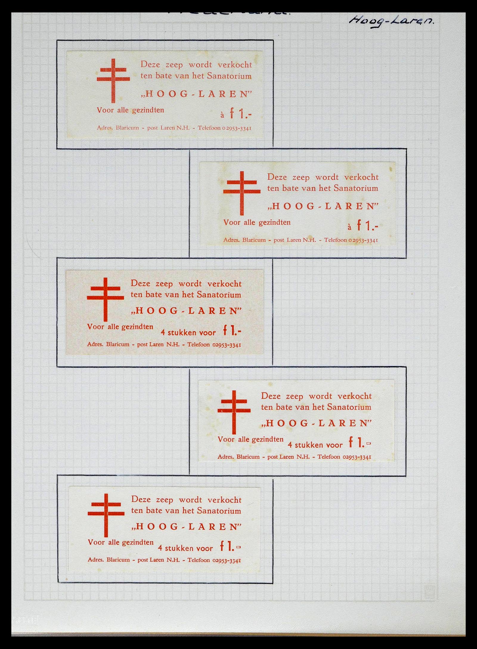 38786 0009 - Postzegelverzameling 38786 Nederland tuberculose 1906-2006.
