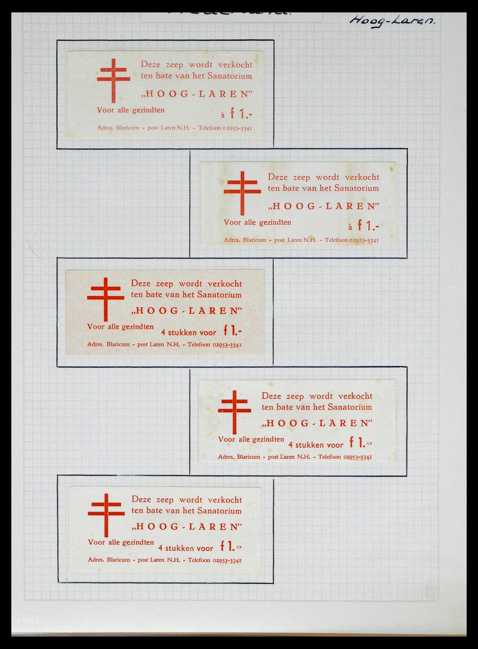 38786 0009 - Postzegelverzameling 38786 Nederland tuberculose 1906-2006.