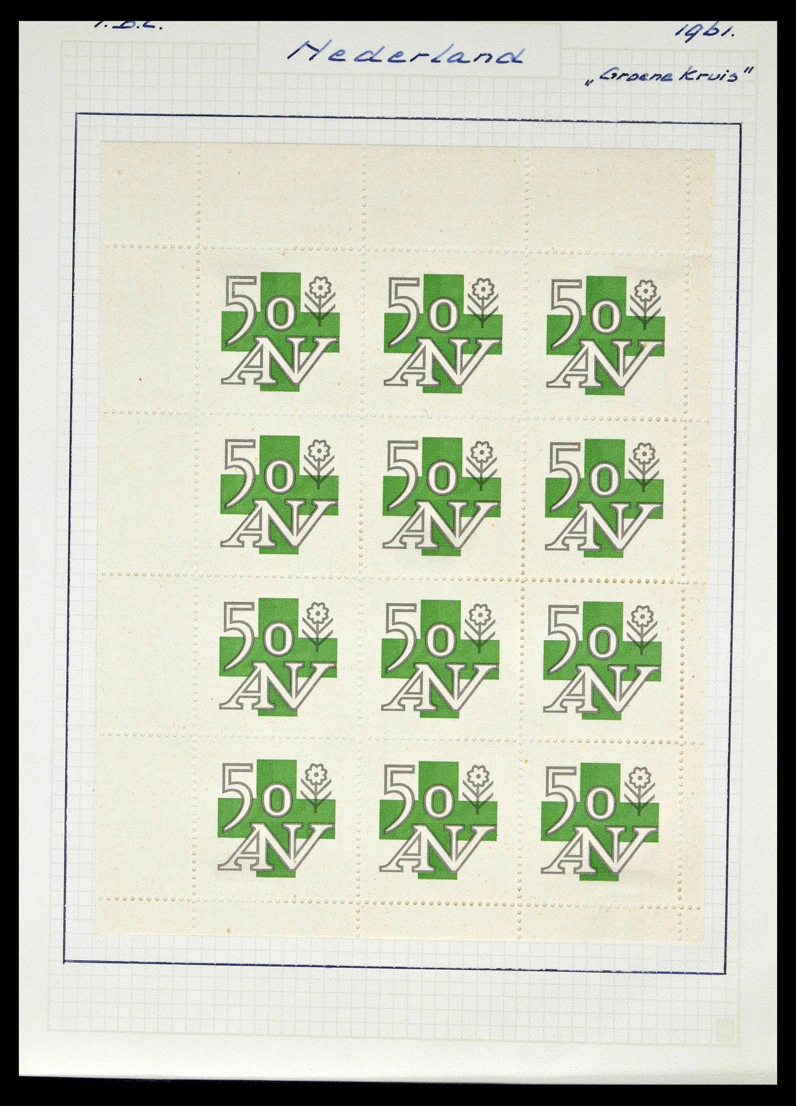 38786 0015 - Postzegelverzameling 38786 Nederland tuberculose 1906-2006.