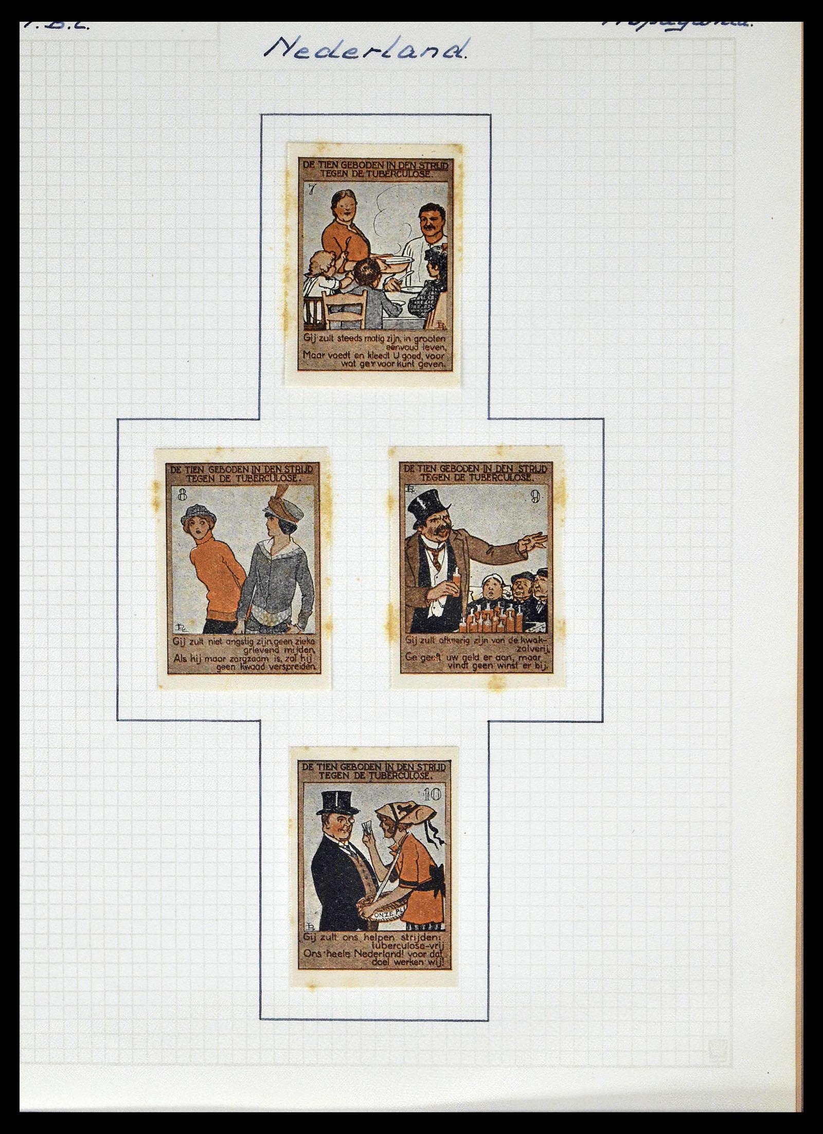 38786 0017 - Postzegelverzameling 38786 Nederland tuberculose 1906-2006.