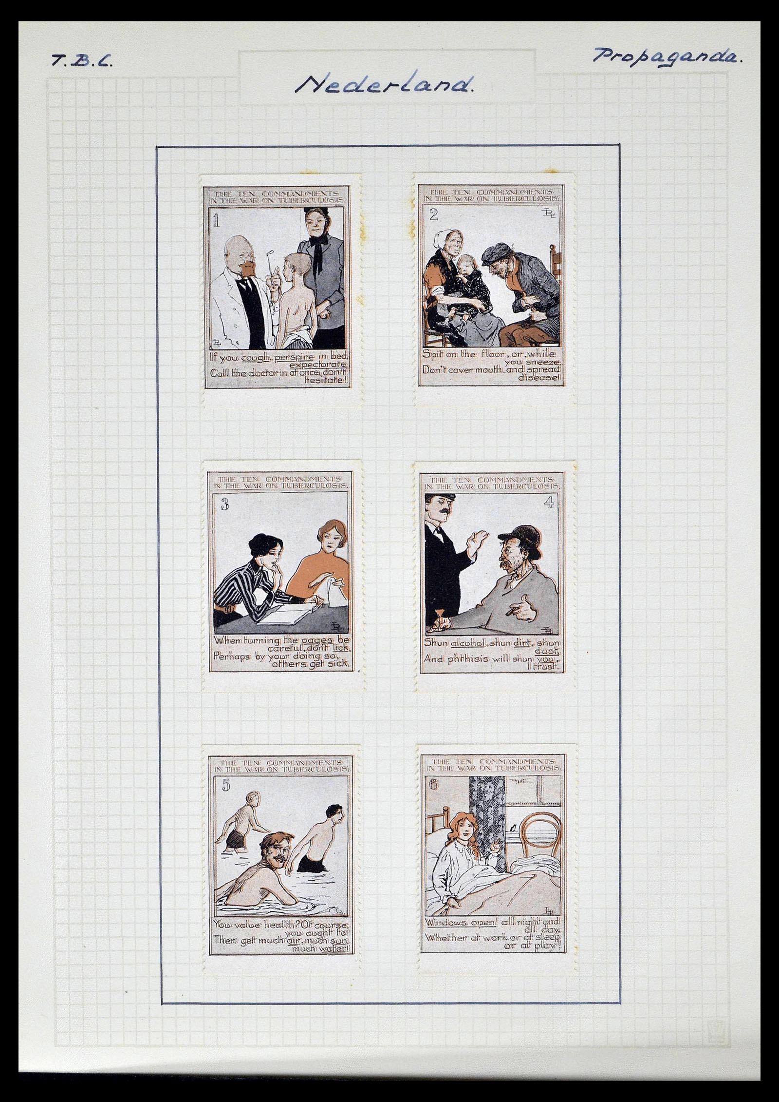 38786 0018 - Postzegelverzameling 38786 Nederland tuberculose 1906-2006.