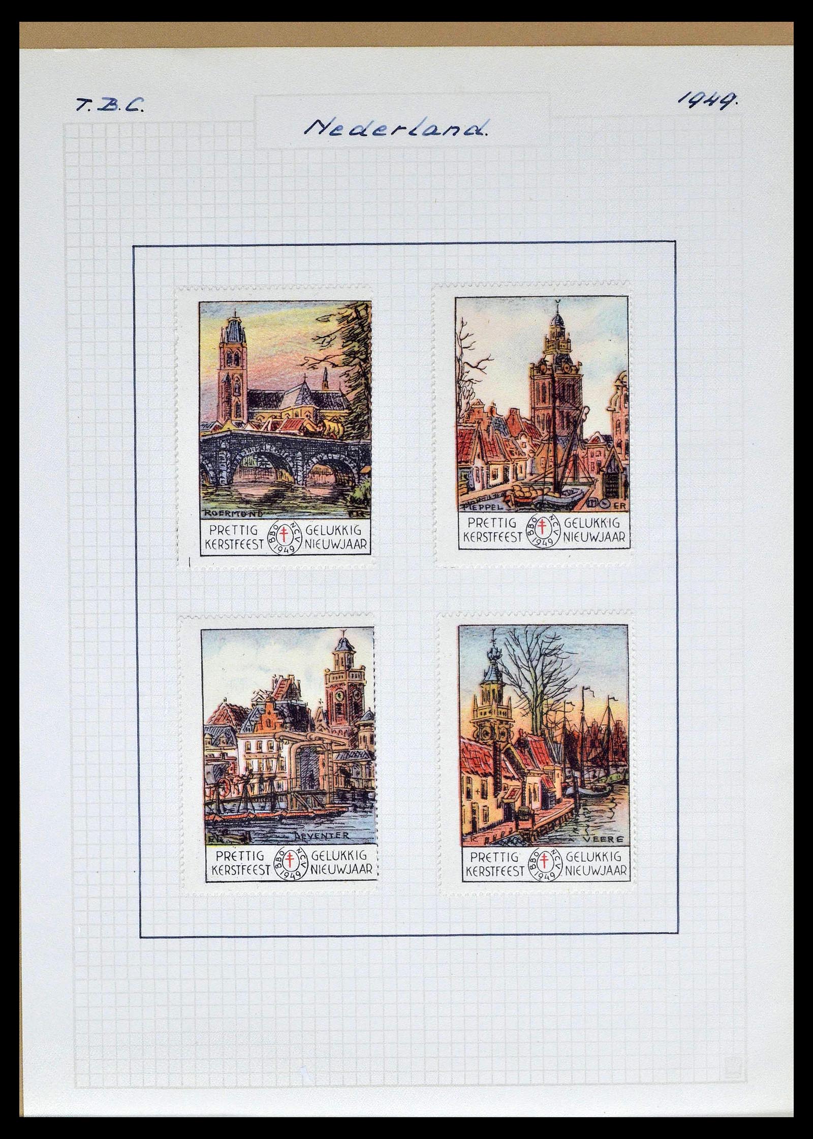 38786 0041 - Postzegelverzameling 38786 Nederland tuberculose 1906-2006.