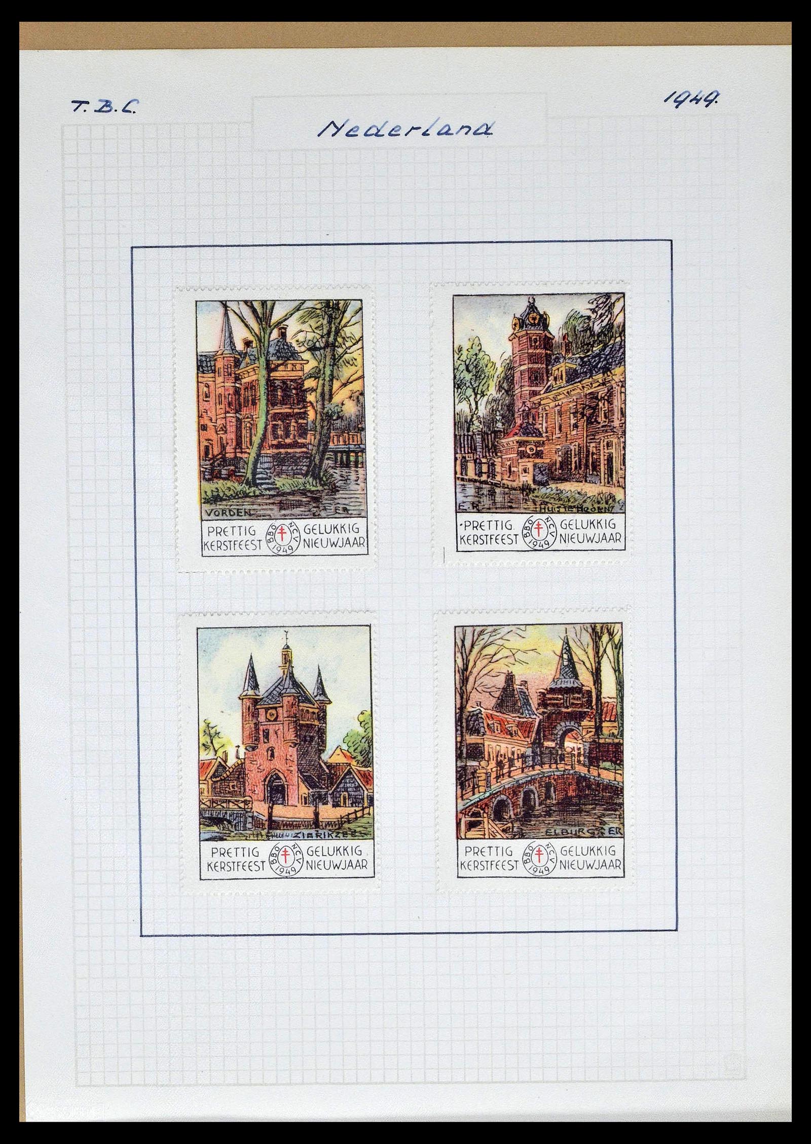 38786 0042 - Postzegelverzameling 38786 Nederland tuberculose 1906-2006.