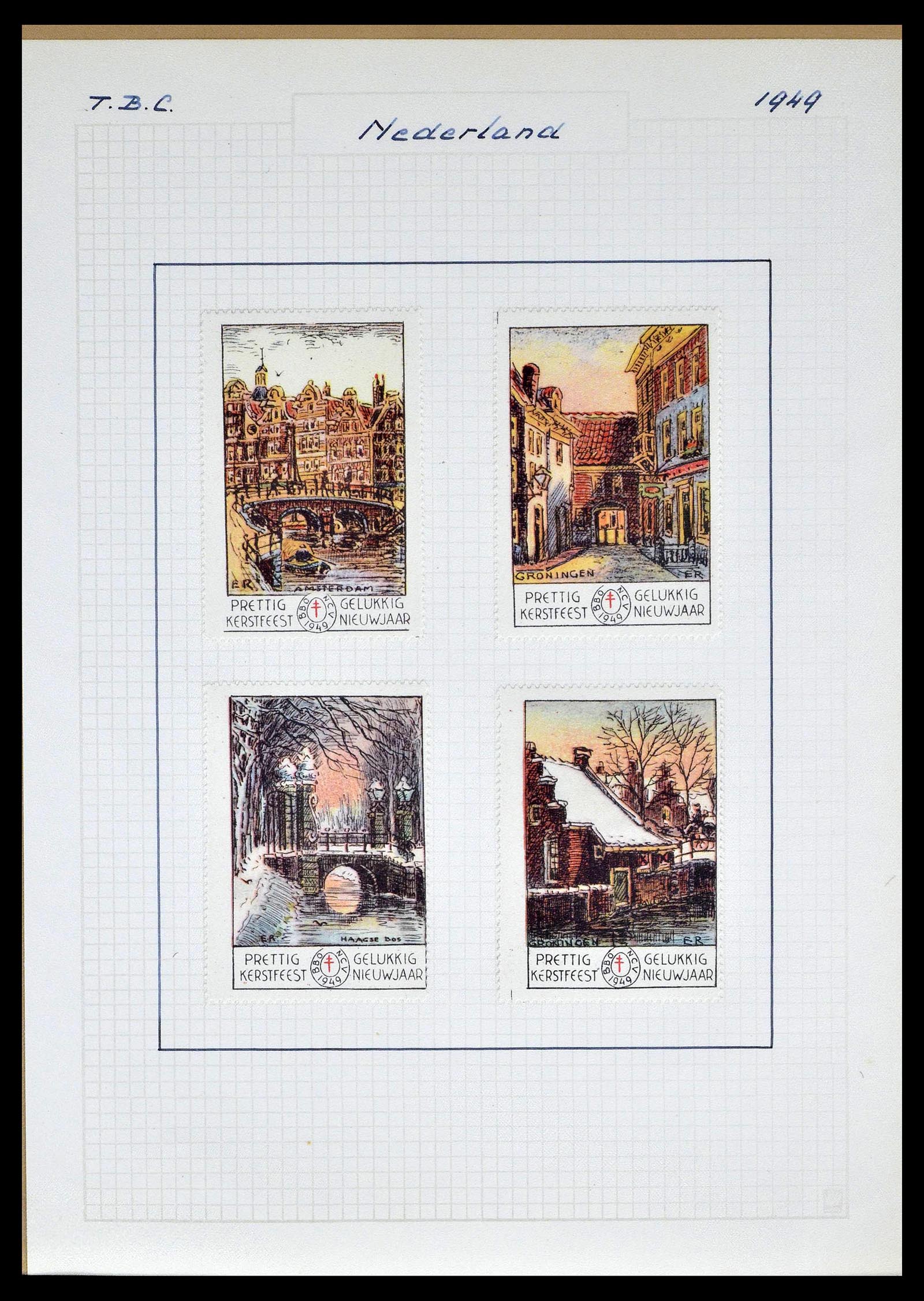 38786 0043 - Postzegelverzameling 38786 Nederland tuberculose 1906-2006.