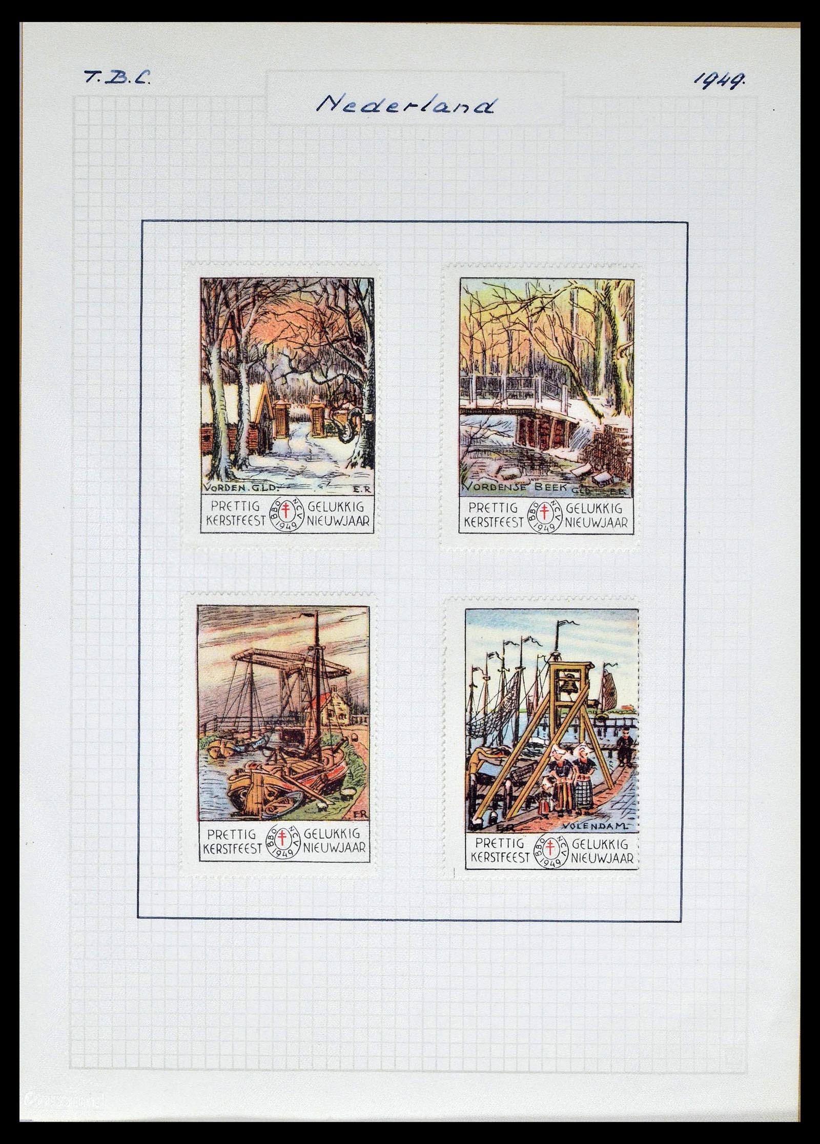 38786 0044 - Postzegelverzameling 38786 Nederland tuberculose 1906-2006.