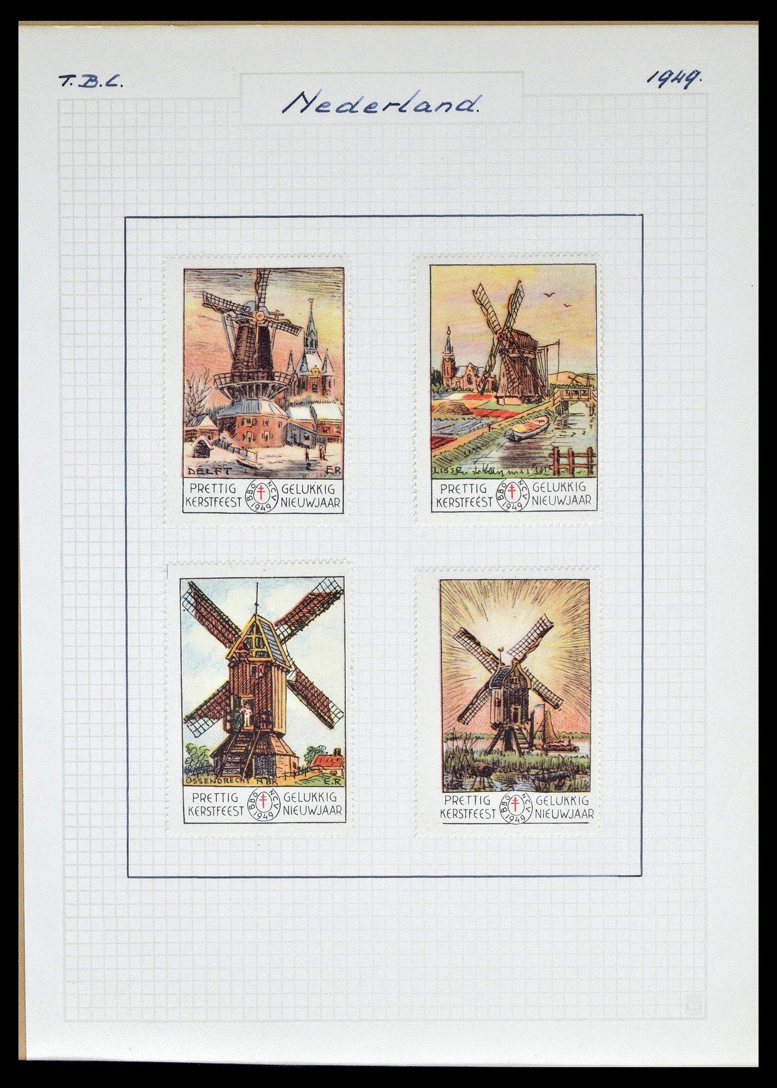 38786 0045 - Postzegelverzameling 38786 Nederland tuberculose 1906-2006.