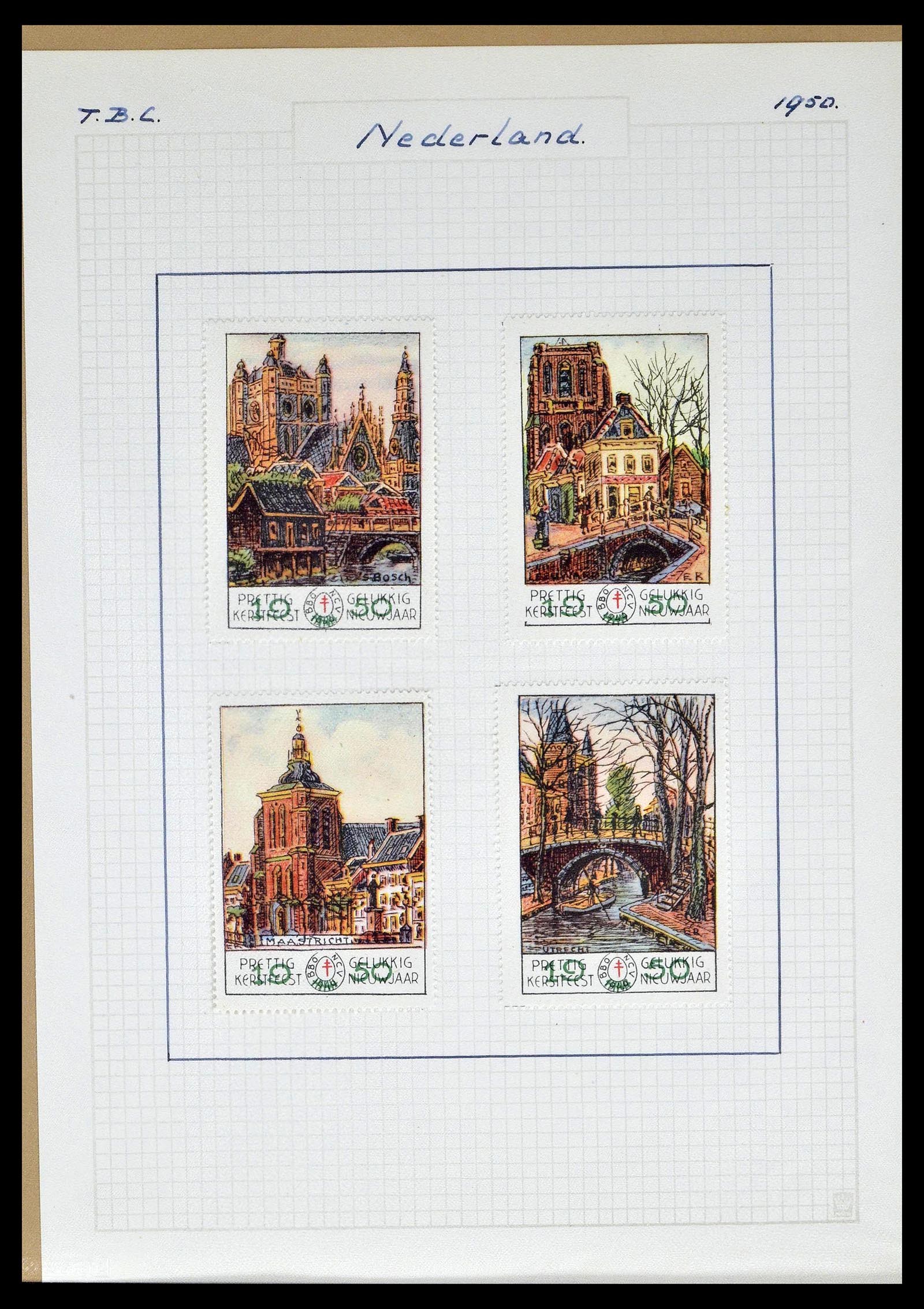 38786 0046 - Postzegelverzameling 38786 Nederland tuberculose 1906-2006.