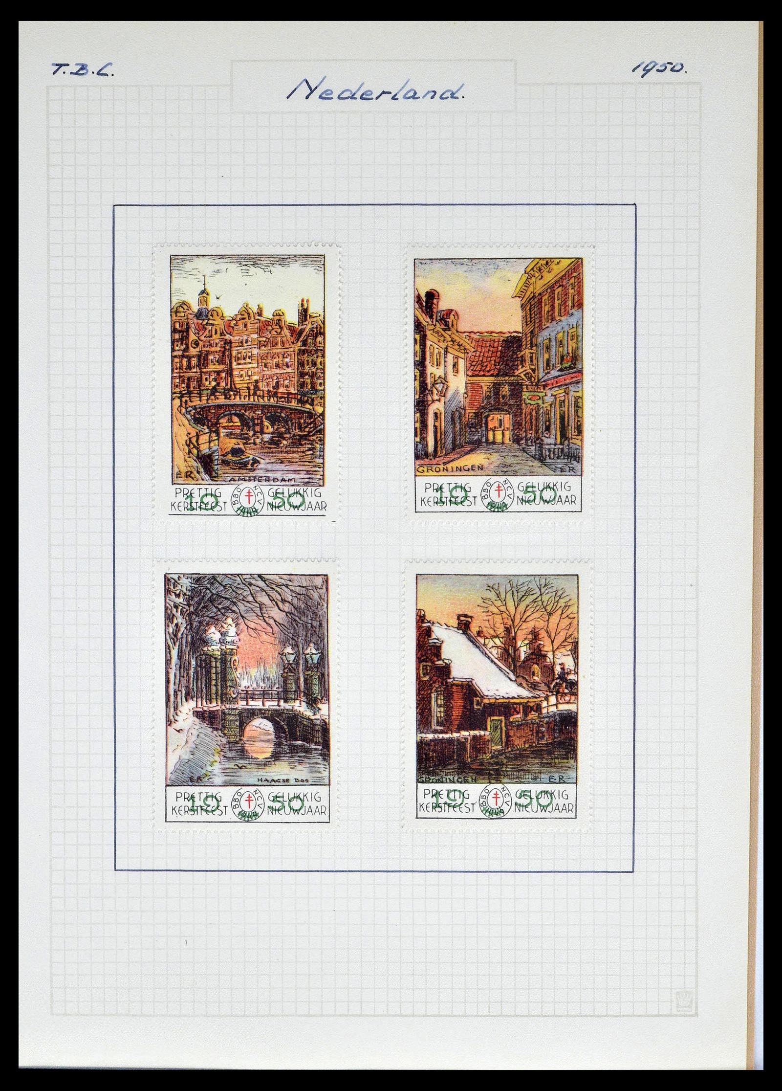 38786 0049 - Postzegelverzameling 38786 Nederland tuberculose 1906-2006.
