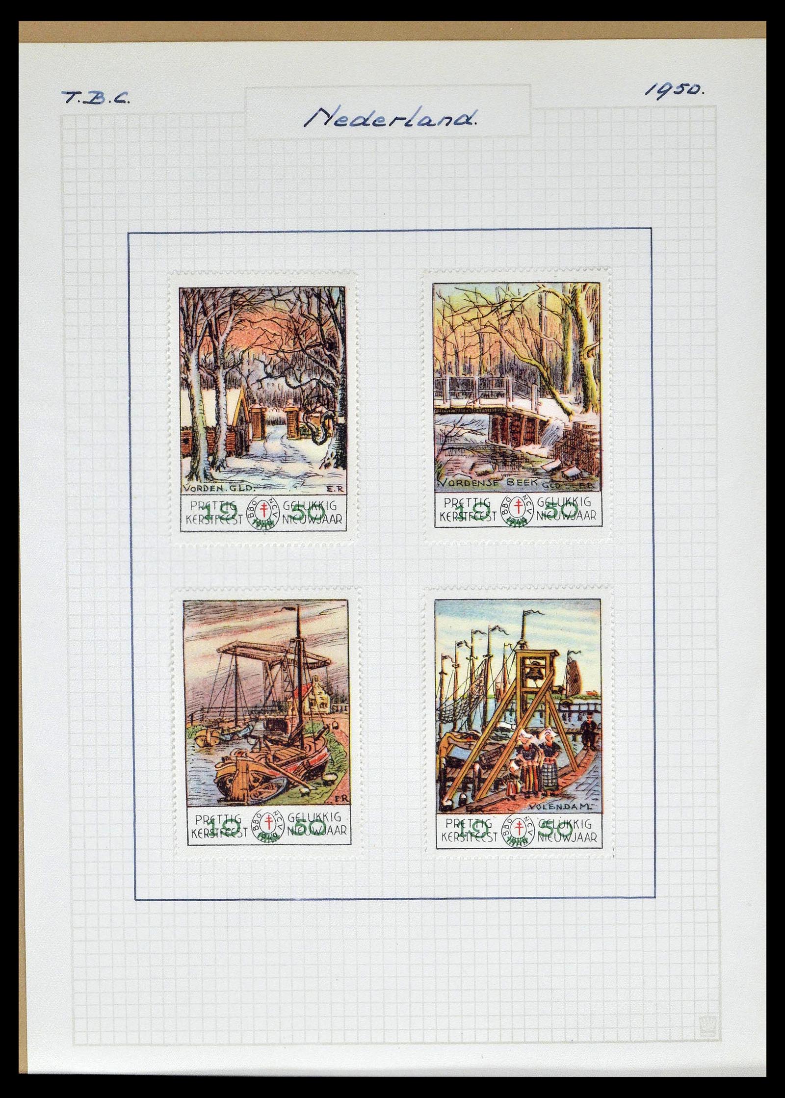 38786 0050 - Postzegelverzameling 38786 Nederland tuberculose 1906-2006.