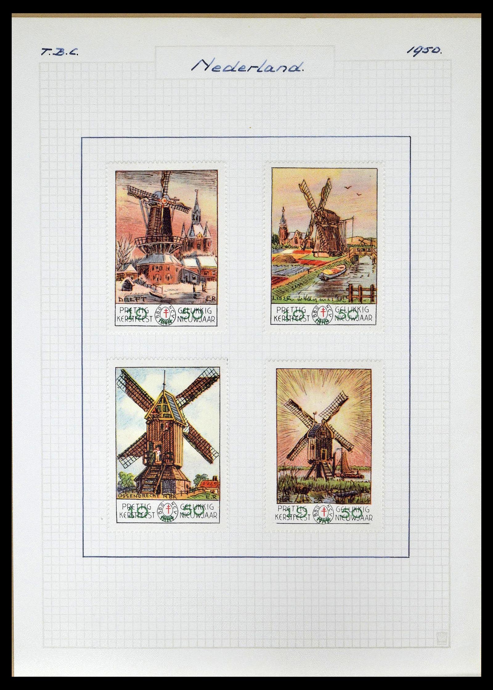 38786 0051 - Postzegelverzameling 38786 Nederland tuberculose 1906-2006.