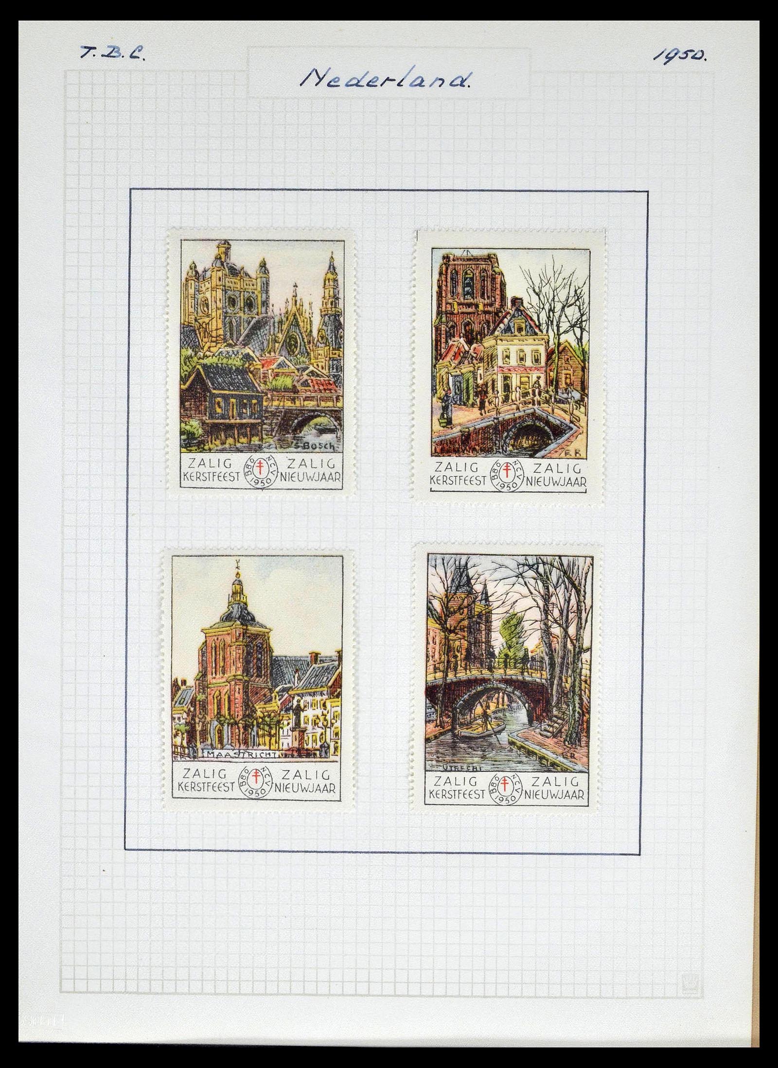 38786 0052 - Postzegelverzameling 38786 Nederland tuberculose 1906-2006.