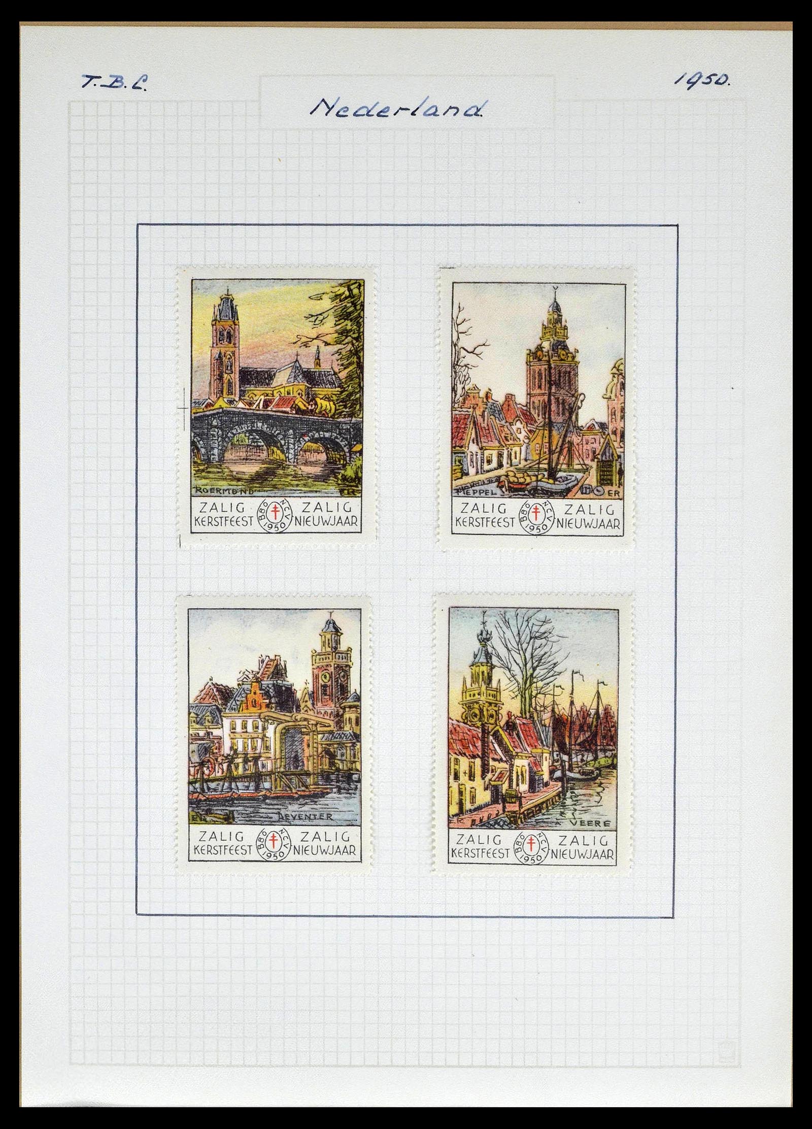 38786 0053 - Postzegelverzameling 38786 Nederland tuberculose 1906-2006.
