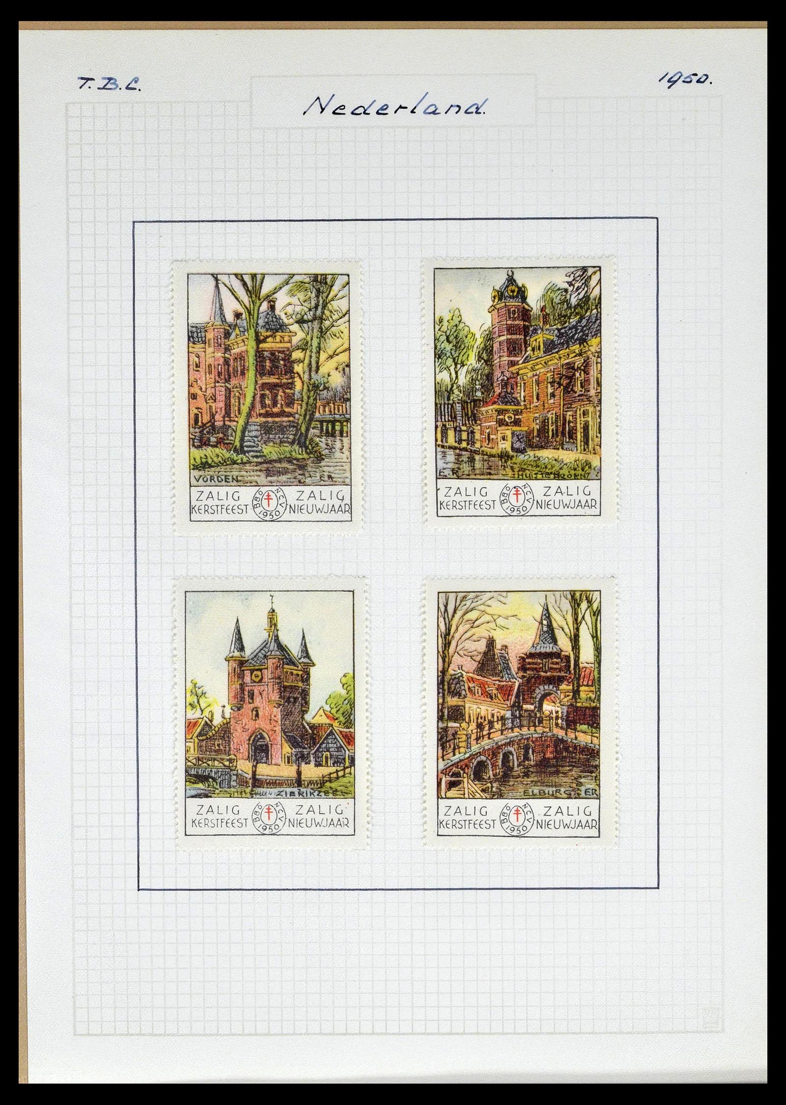 38786 0054 - Postzegelverzameling 38786 Nederland tuberculose 1906-2006.