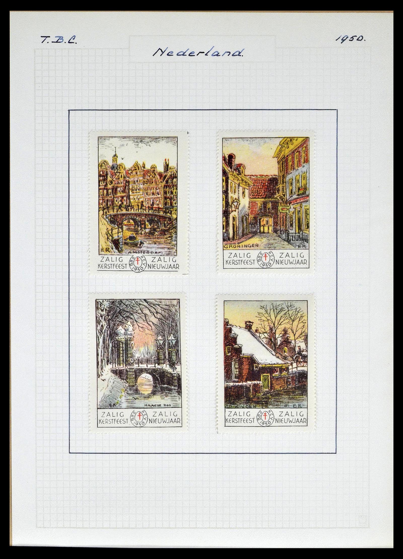 38786 0055 - Postzegelverzameling 38786 Nederland tuberculose 1906-2006.