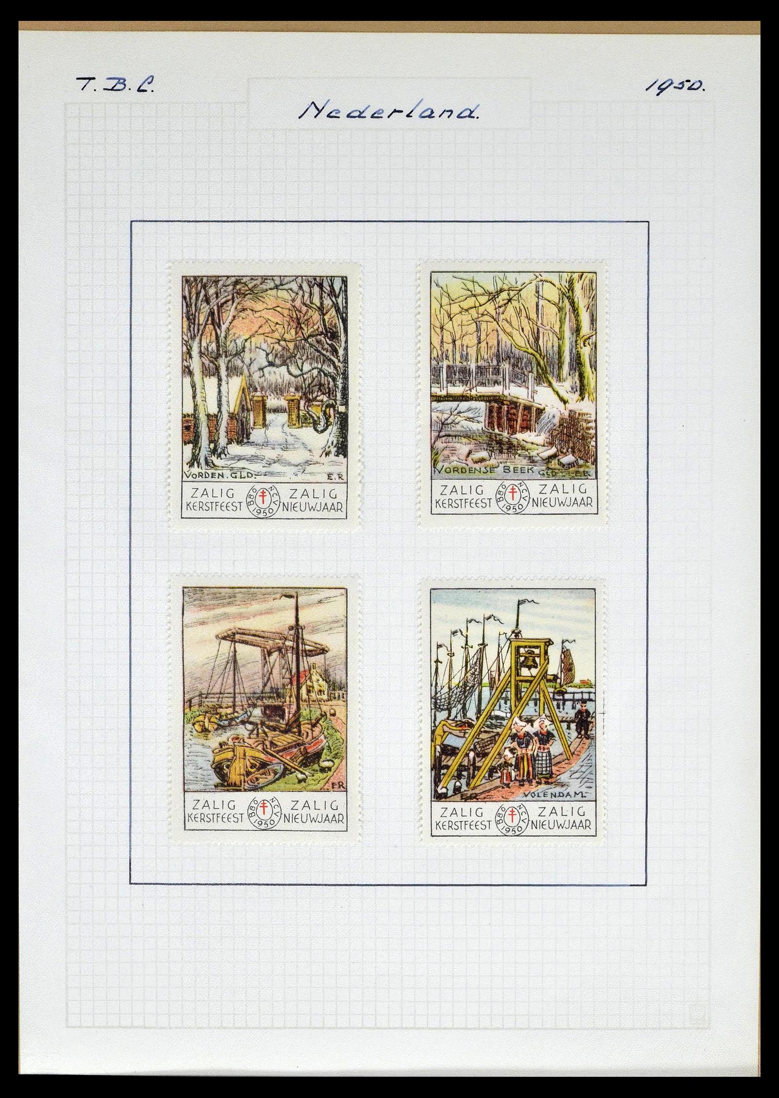 38786 0056 - Postzegelverzameling 38786 Nederland tuberculose 1906-2006.