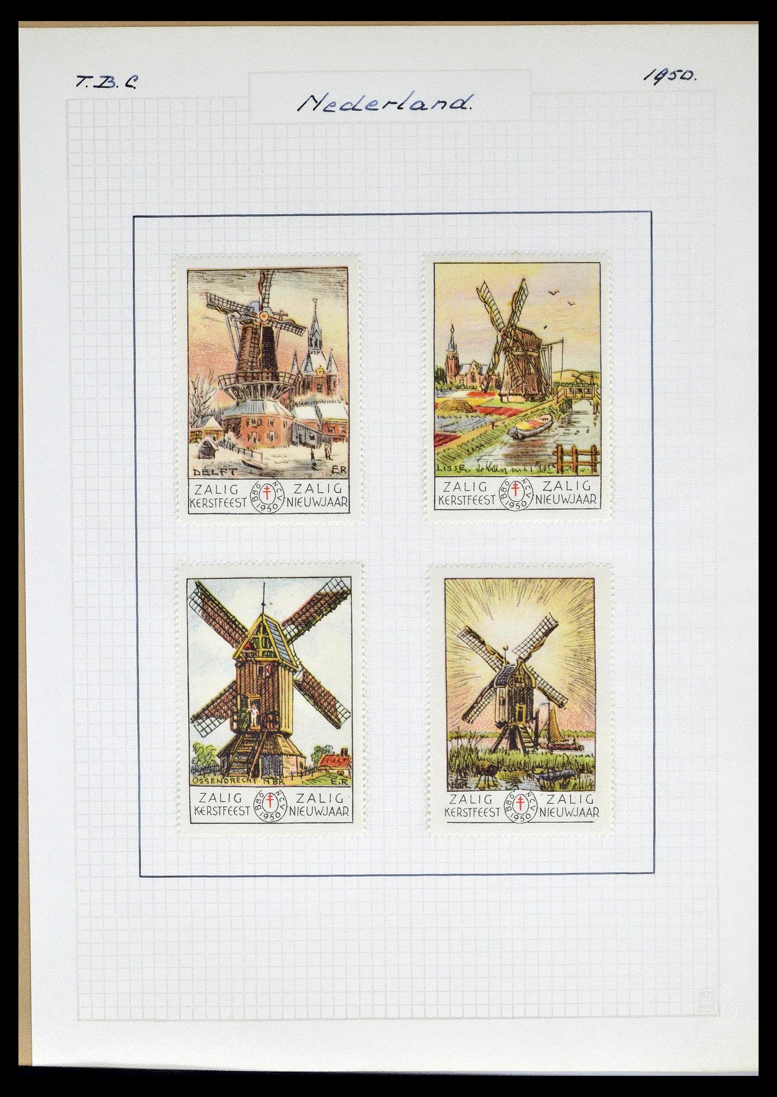 38786 0057 - Postzegelverzameling 38786 Nederland tuberculose 1906-2006.