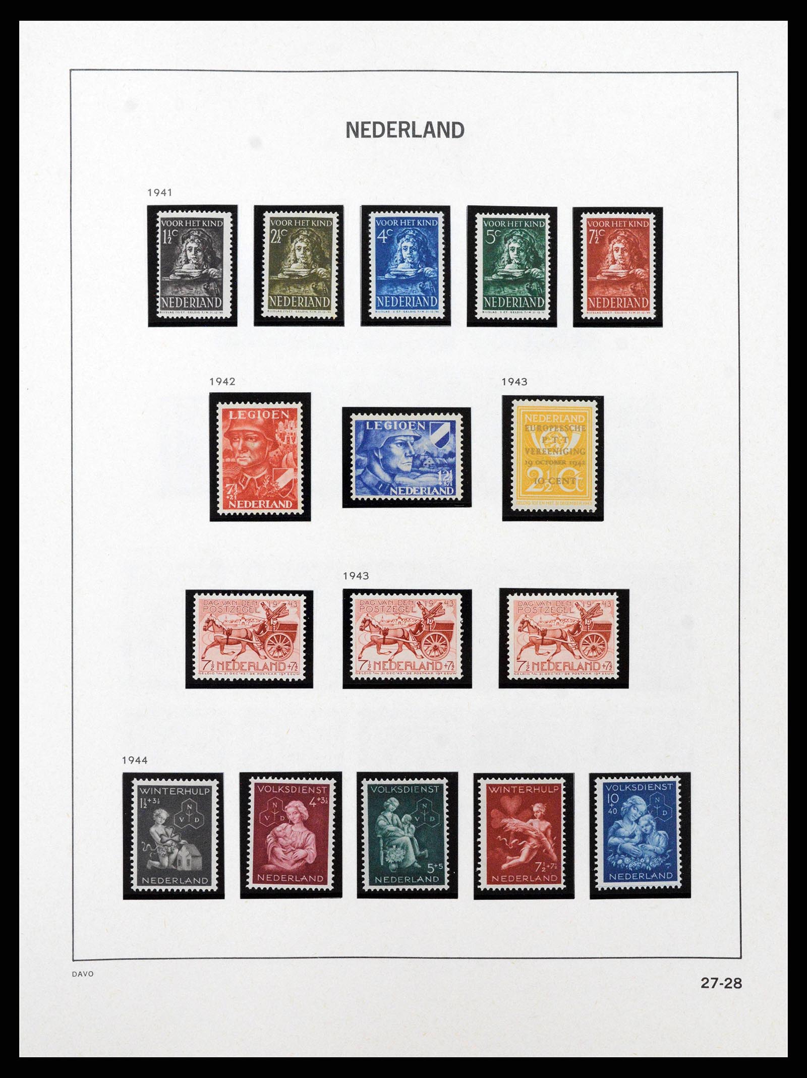 38794 0009 - Postzegelverzameling 38794 Nederland 1936-1994.