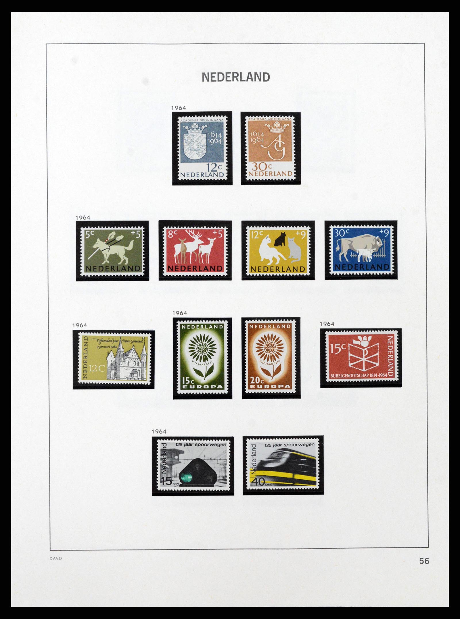 38794 0038 - Postzegelverzameling 38794 Nederland 1936-1994.