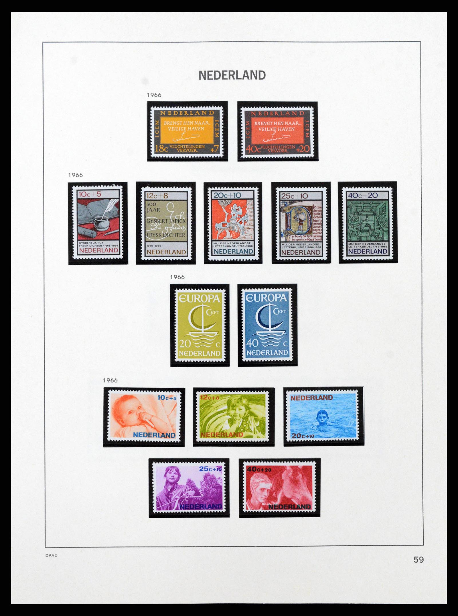 38794 0041 - Postzegelverzameling 38794 Nederland 1936-1994.