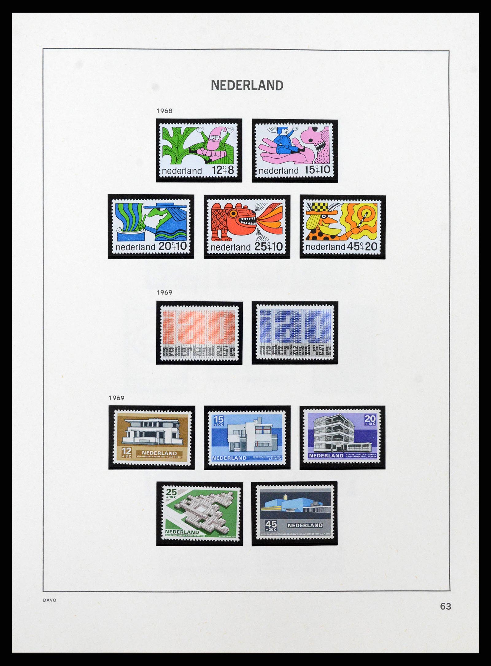 38794 0045 - Postzegelverzameling 38794 Nederland 1936-1994.