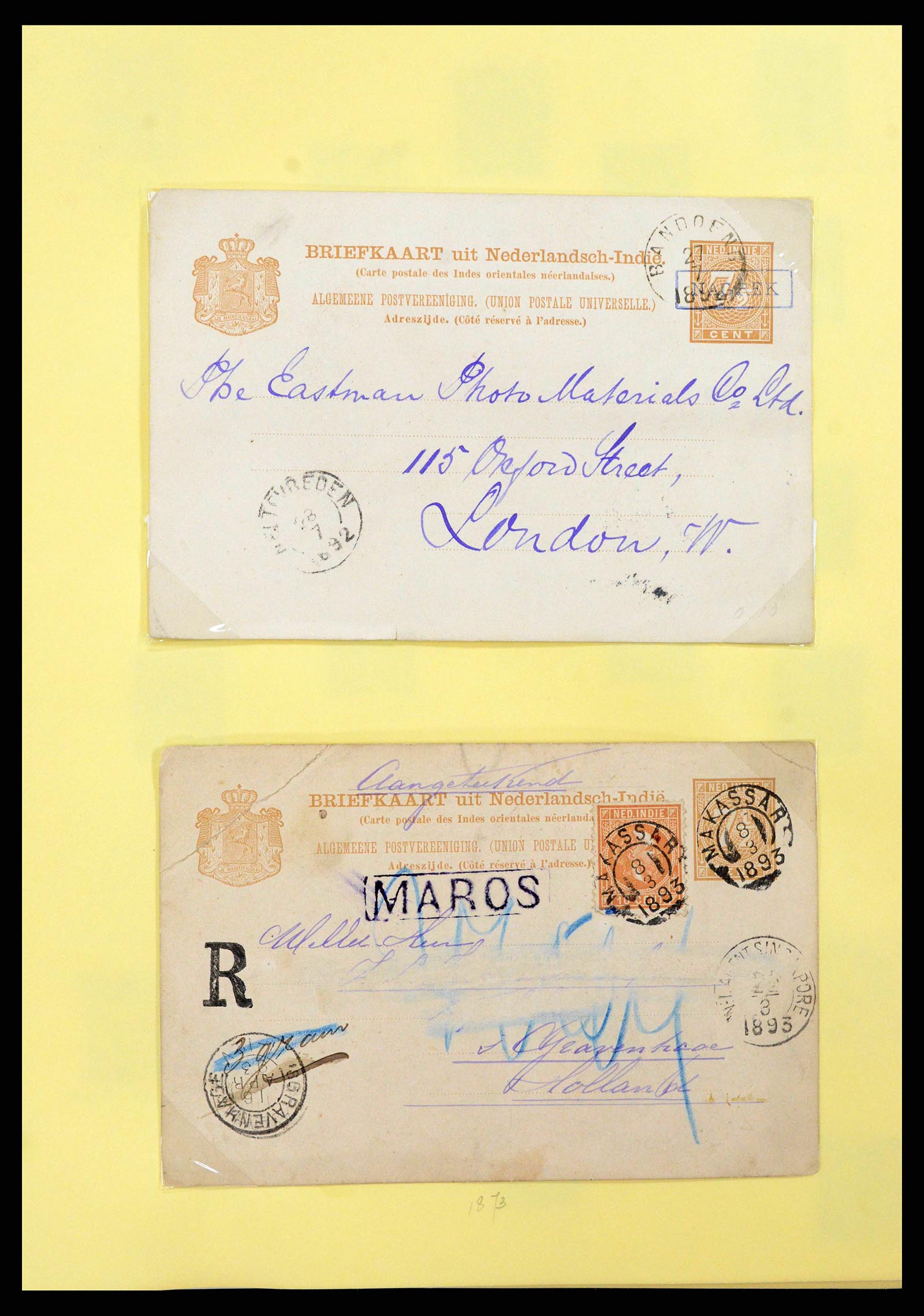 38797 0006 - Postzegelverzameling 38797 Nederlands Indië langstempels 1870-1930.