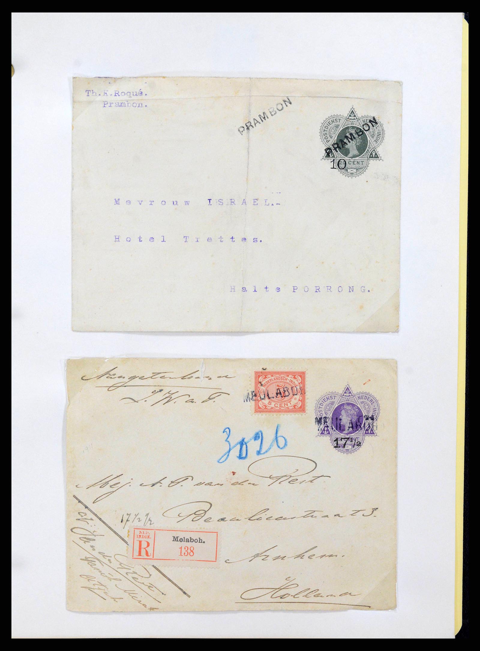 38797 0010 - Stamp collection 38797 Dutch east Indies name cancels 1870-1930.