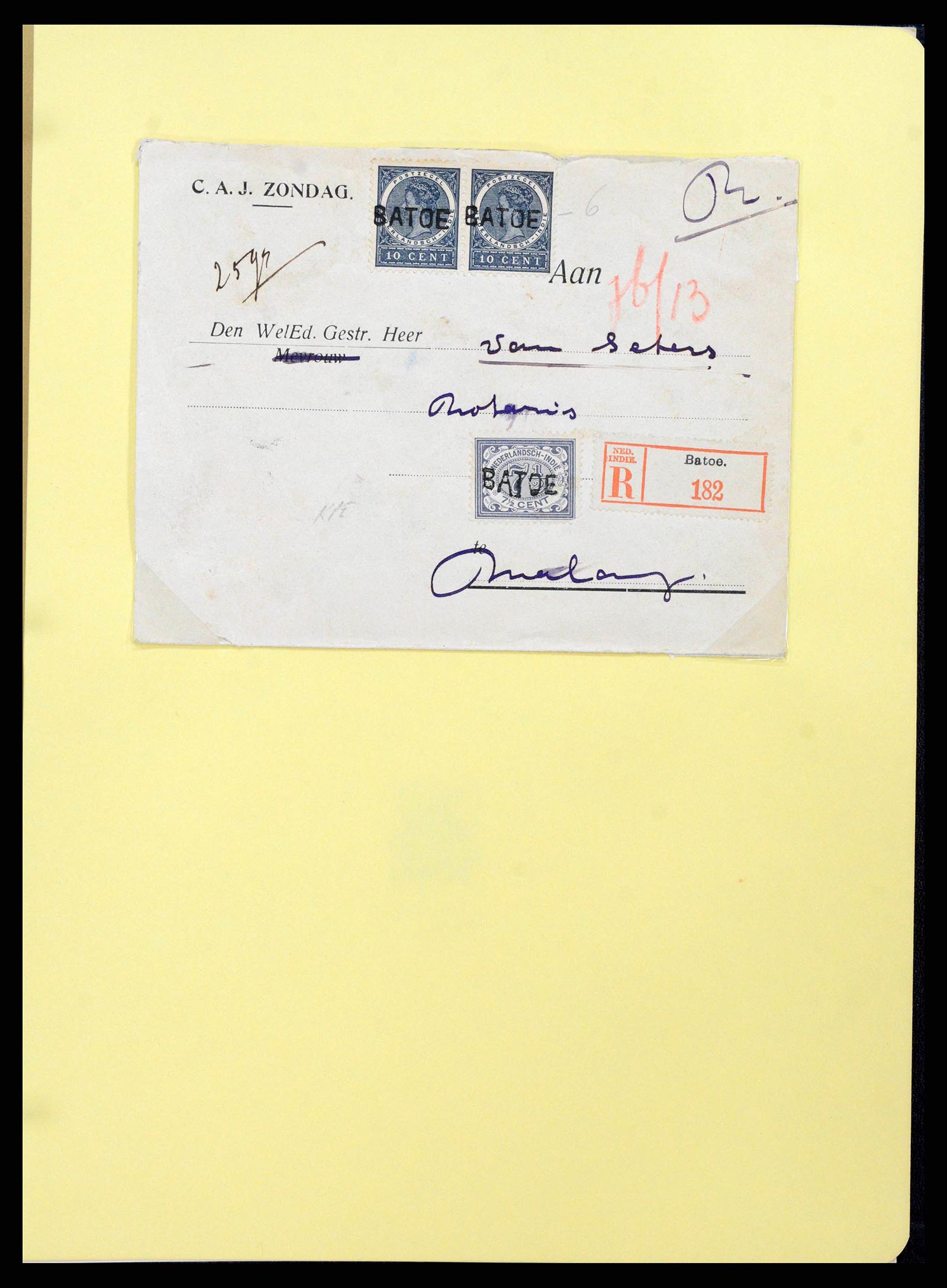38797 0012 - Postzegelverzameling 38797 Nederlands Indië langstempels 1870-1930.