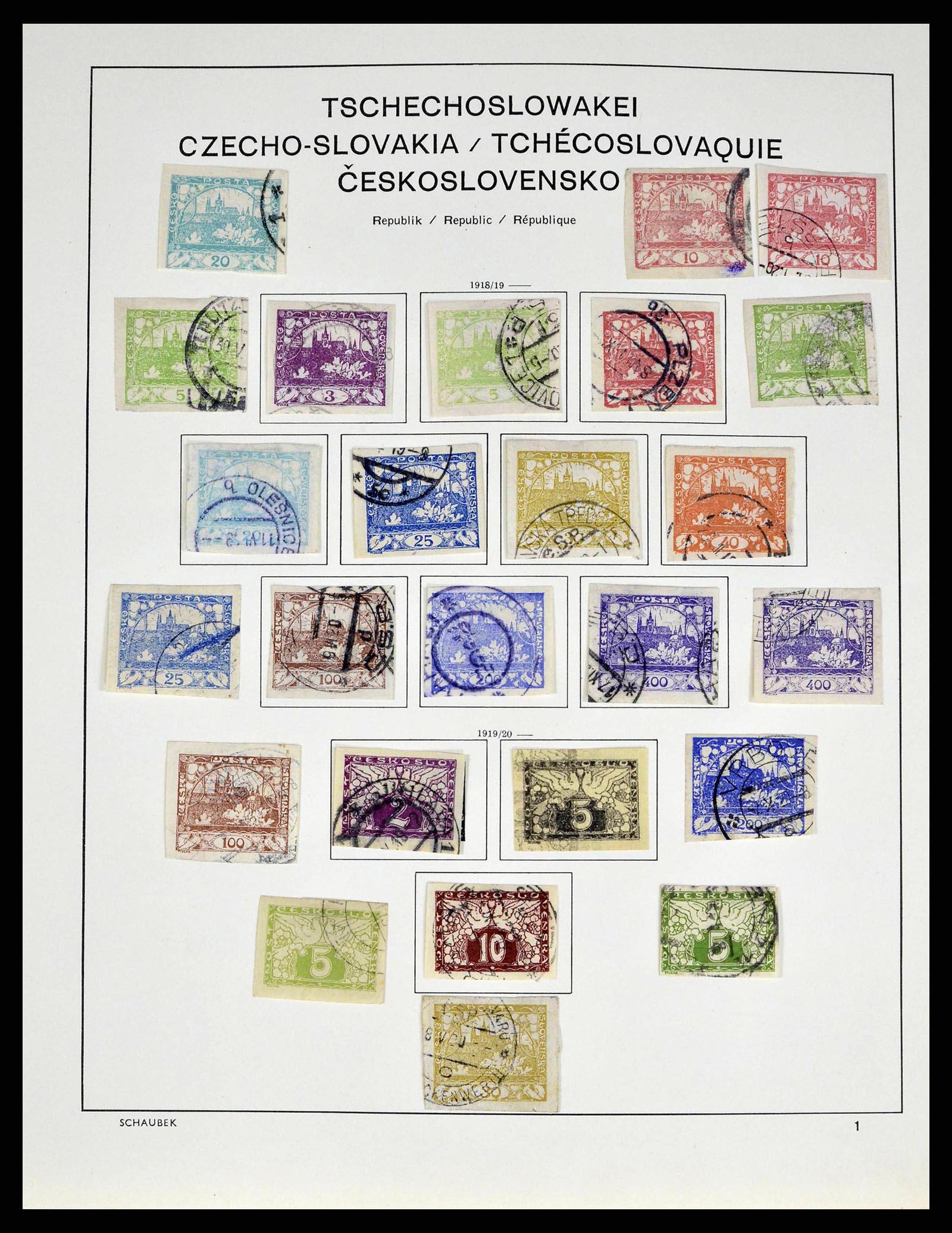38813 0002 - Postzegelverzameling 38813 Tsjechoslowakije 1918-1971.