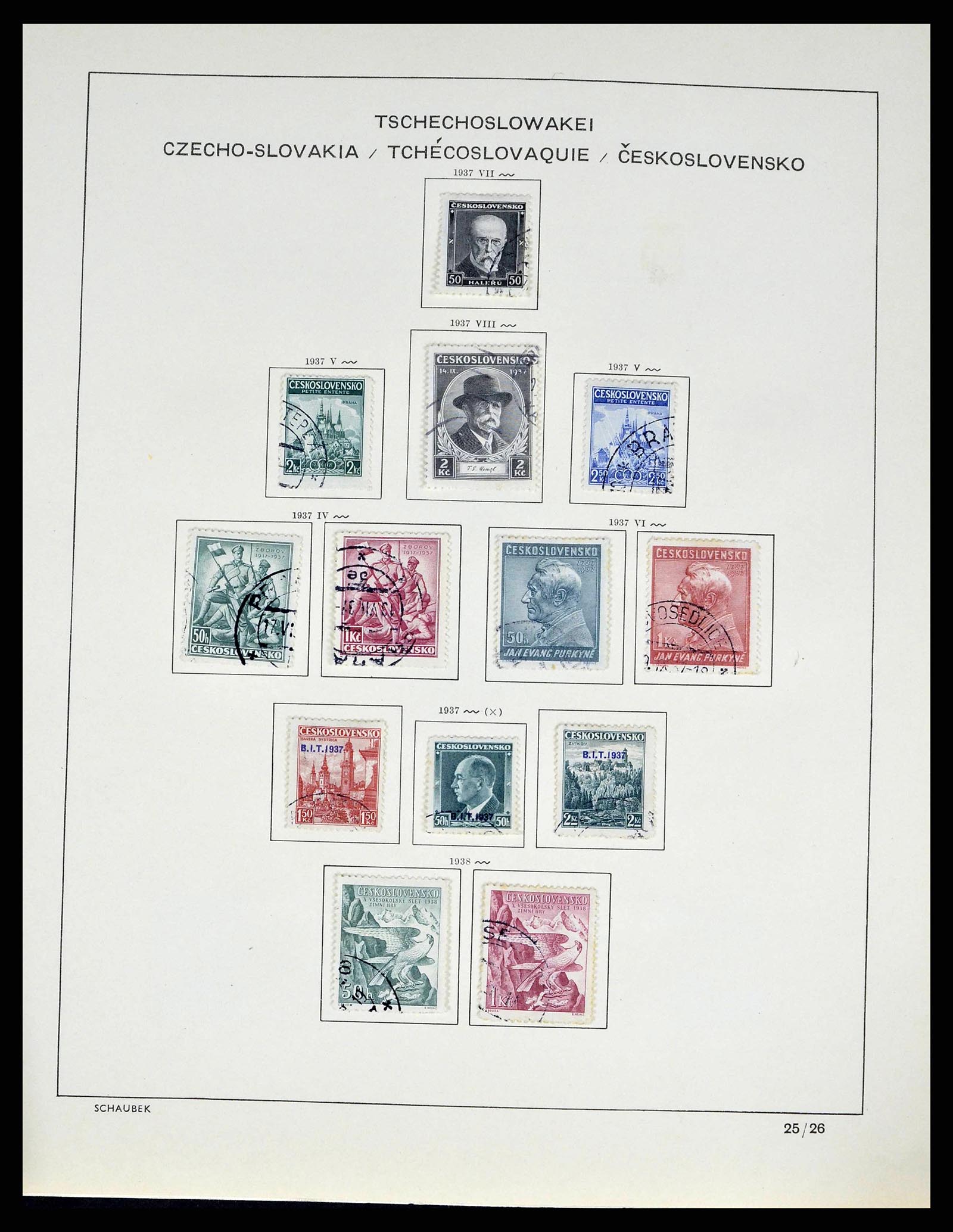38813 0045 - Postzegelverzameling 38813 Tsjechoslowakije 1918-1971.