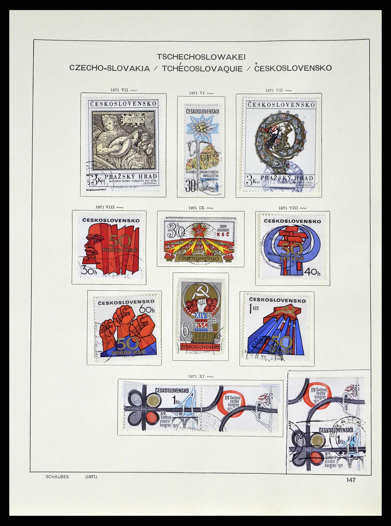 38813 0216 - Postzegelverzameling 38813 Tsjechoslowakije 1918-1971.
