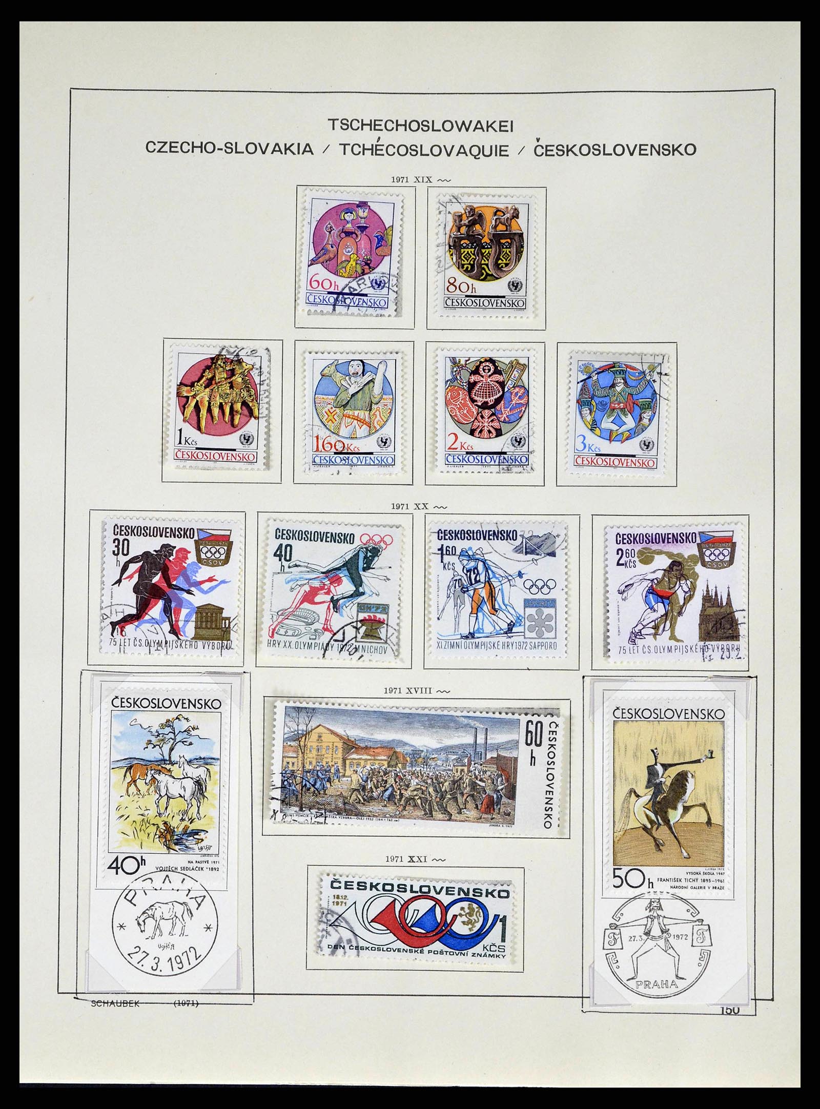 38813 0219 - Postzegelverzameling 38813 Tsjechoslowakije 1918-1971.