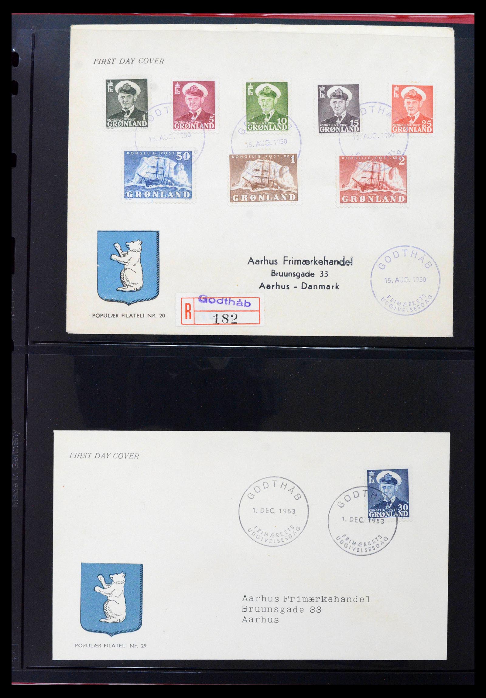 38824 0001 - Postzegelverzameling 38824 Groenland FDC's 1950-2017.