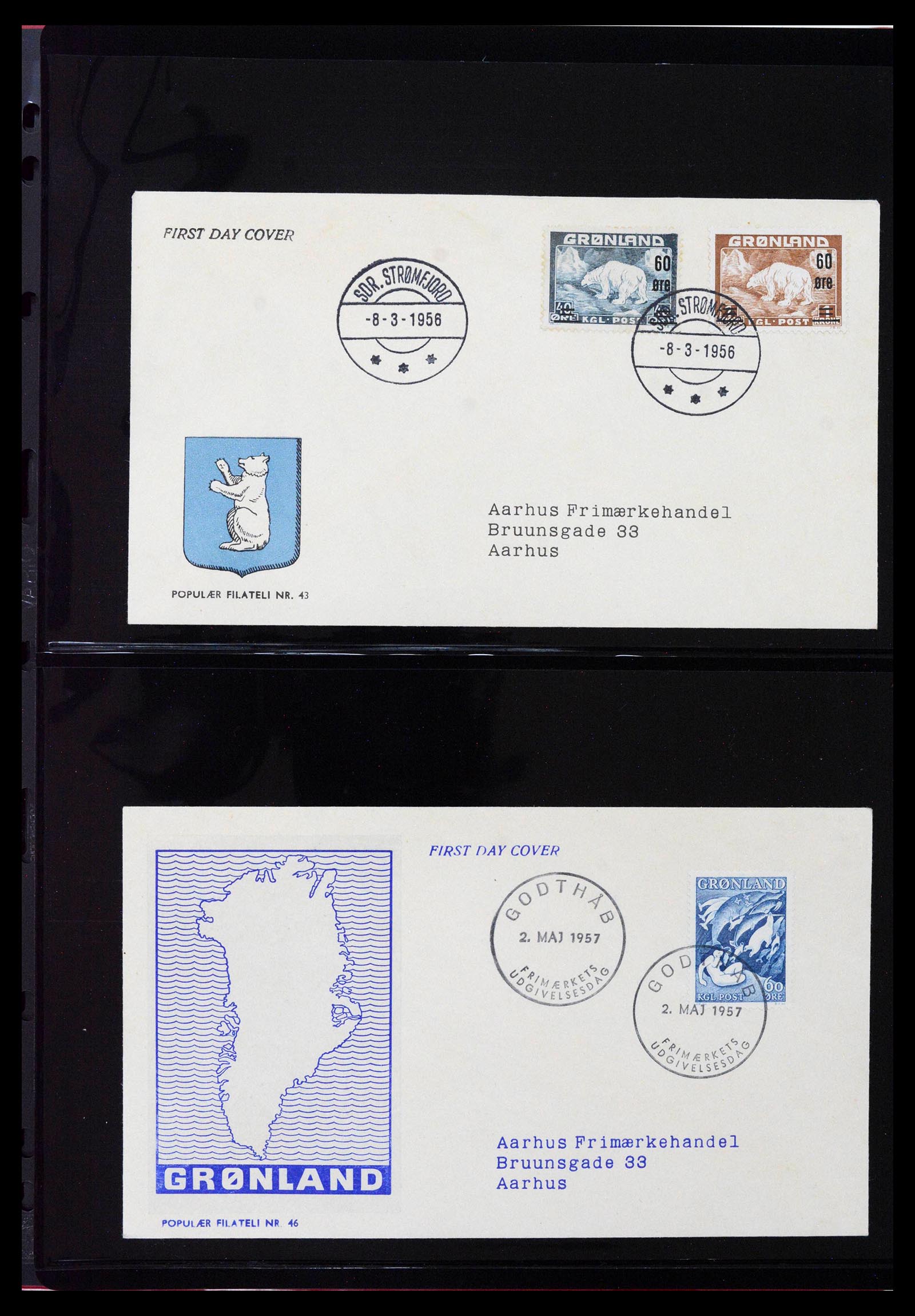 38824 0002 - Postzegelverzameling 38824 Groenland FDC's 1950-2017.