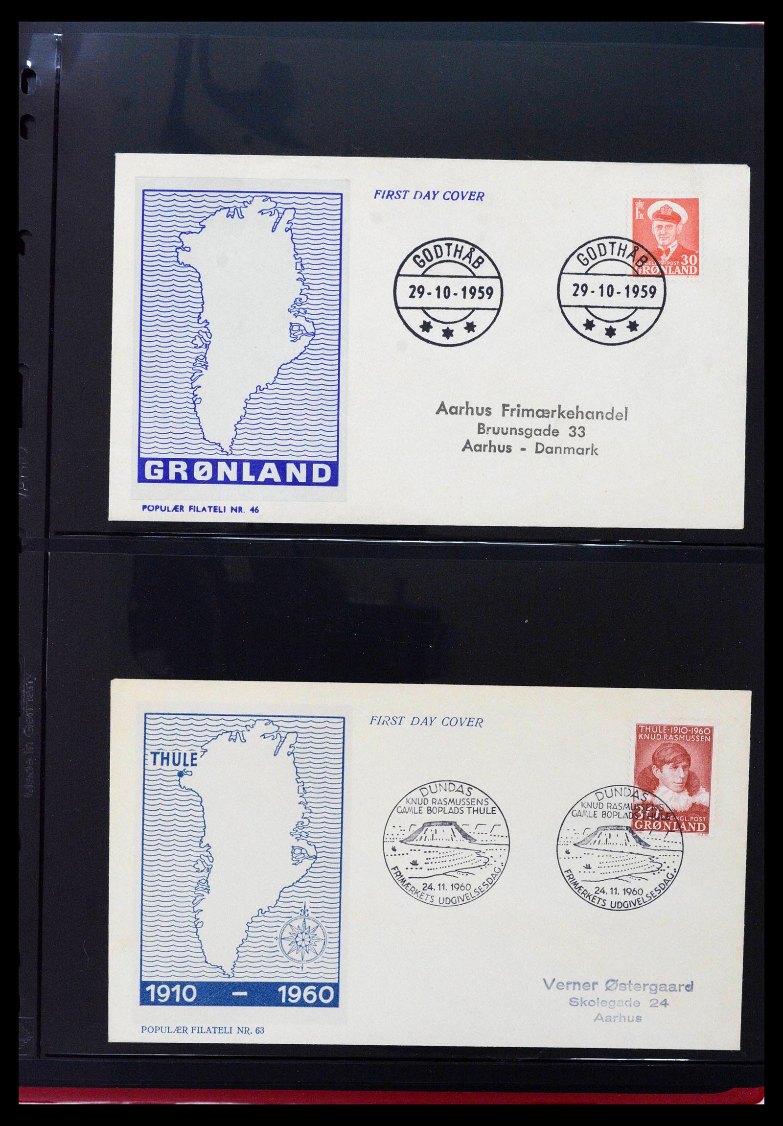 38824 0005 - Postzegelverzameling 38824 Groenland FDC's 1950-2017.