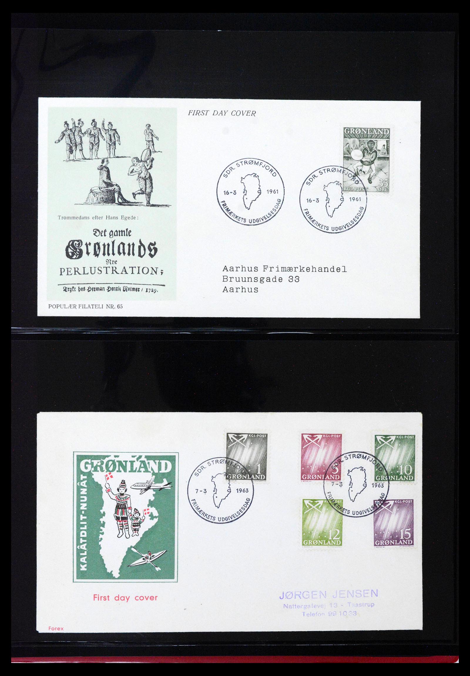 38824 0006 - Postzegelverzameling 38824 Groenland FDC's 1950-2017.