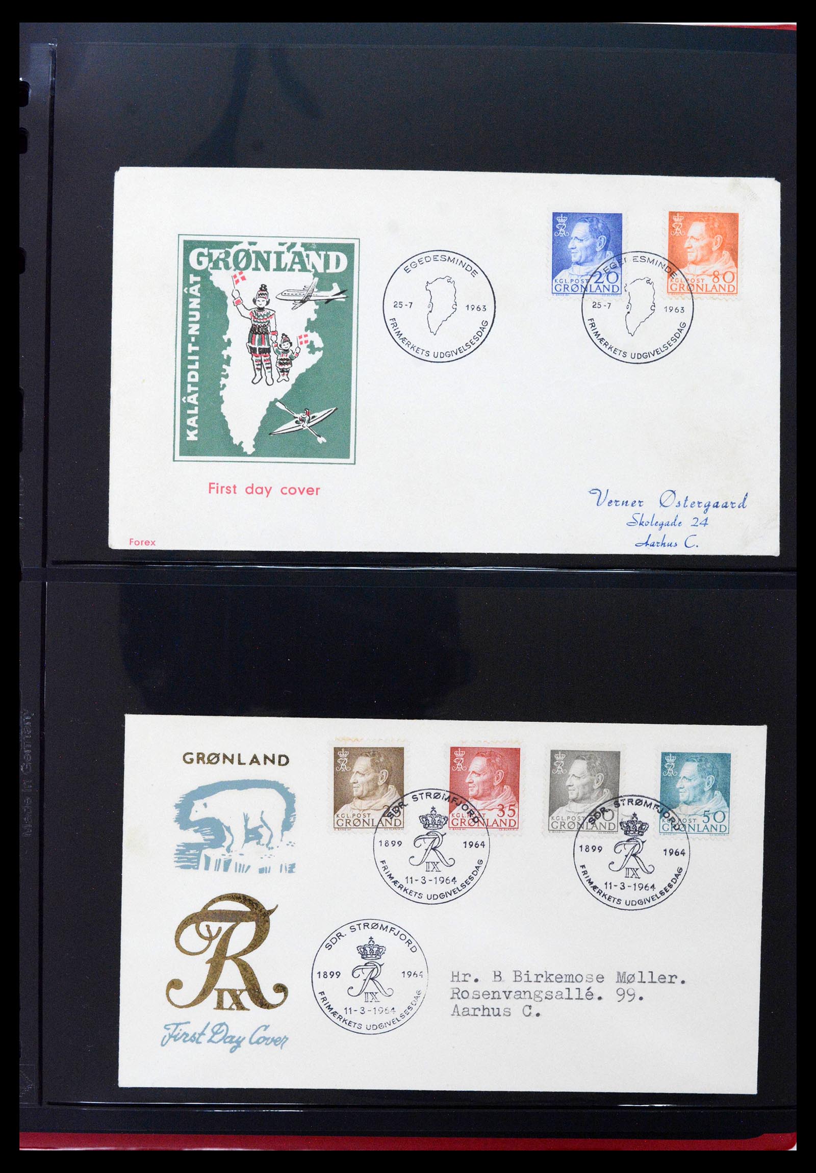38824 0007 - Postzegelverzameling 38824 Groenland FDC's 1950-2017.