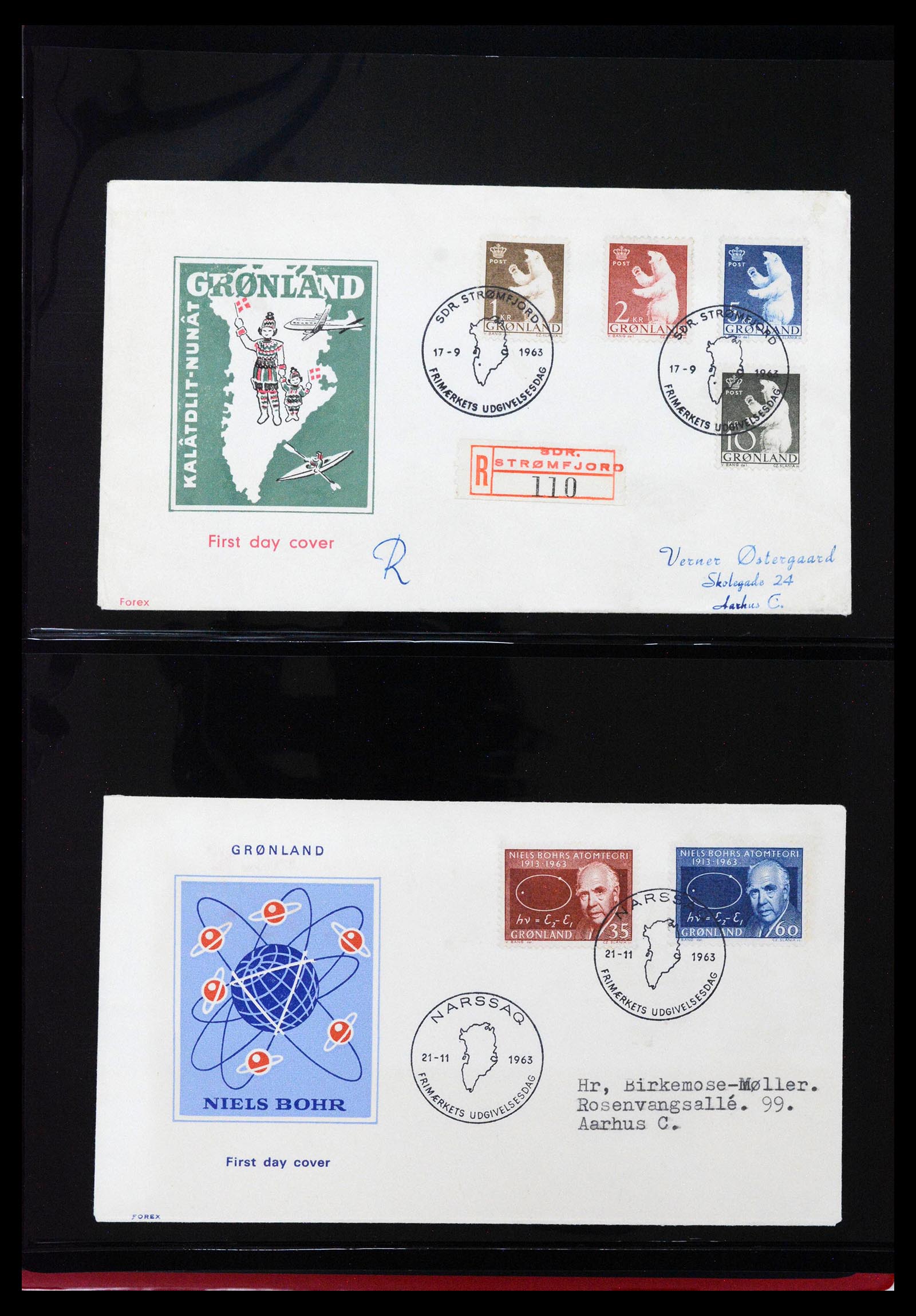 38824 0008 - Postzegelverzameling 38824 Groenland FDC's 1950-2017.