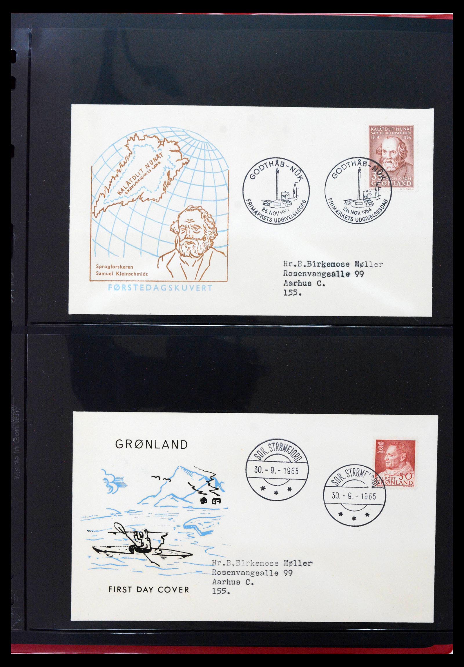 38824 0009 - Postzegelverzameling 38824 Groenland FDC's 1950-2017.