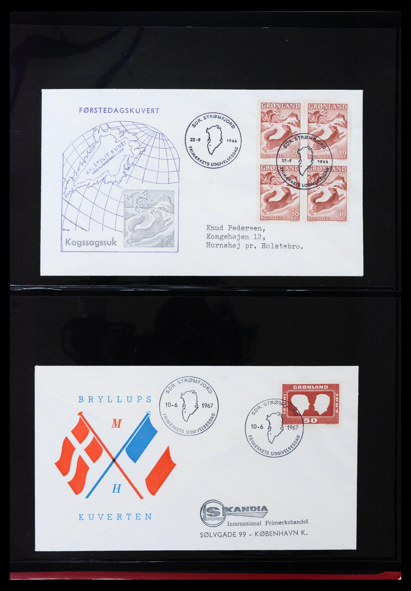 38824 0010 - Postzegelverzameling 38824 Groenland FDC's 1950-2017.