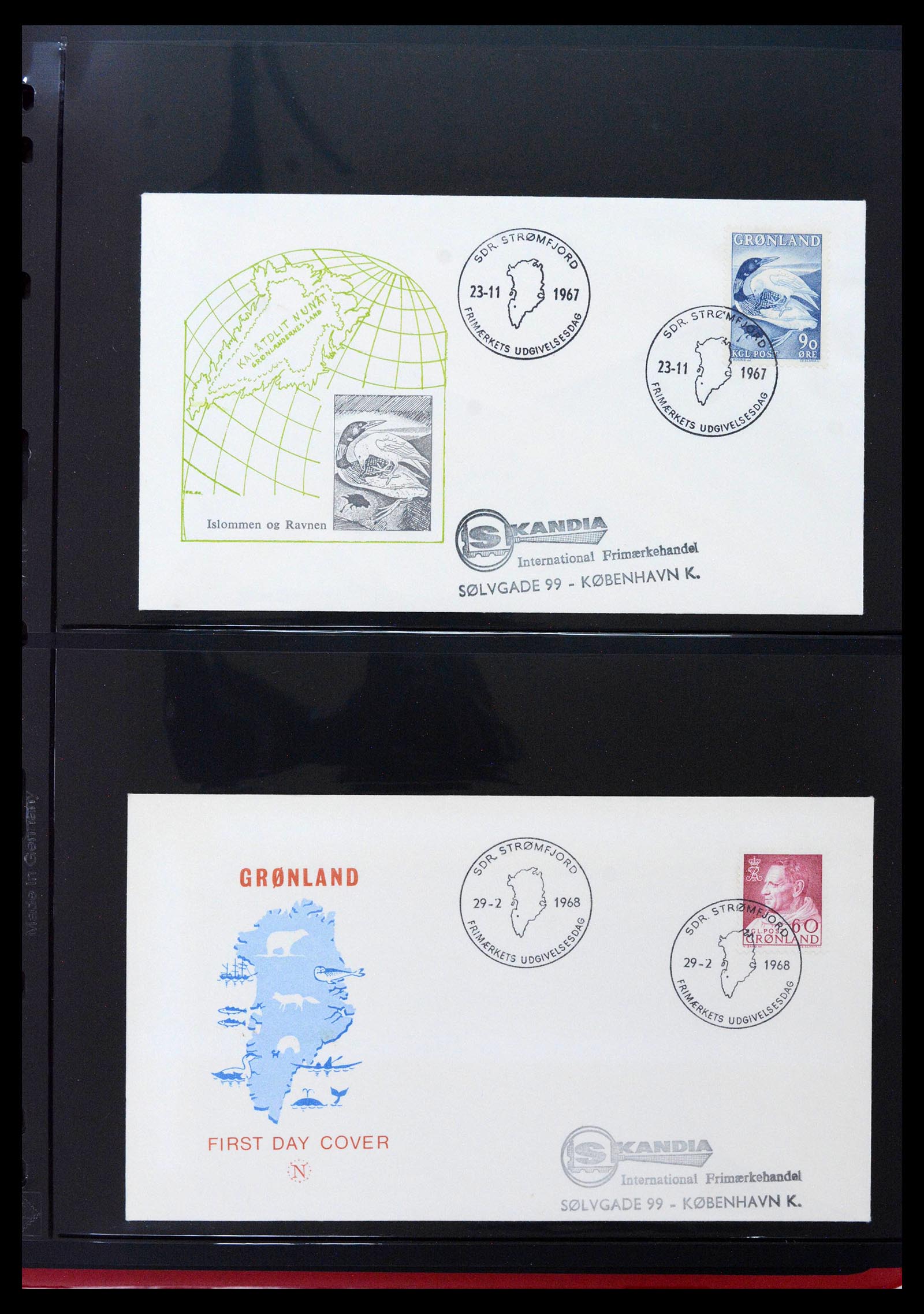38824 0011 - Postzegelverzameling 38824 Groenland FDC's 1950-2017.
