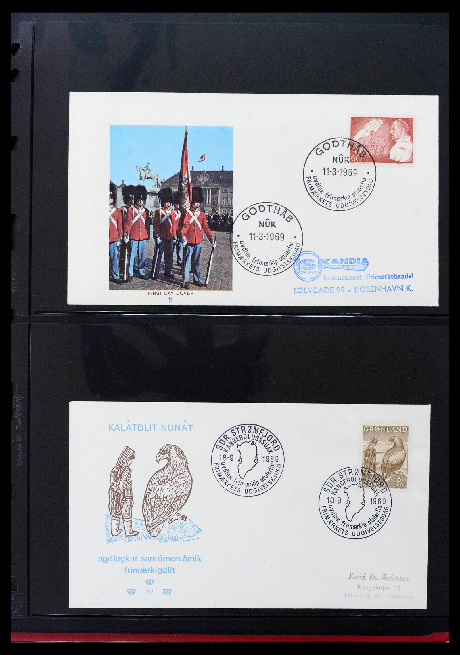 38824 0013 - Postzegelverzameling 38824 Groenland FDC's 1950-2017.